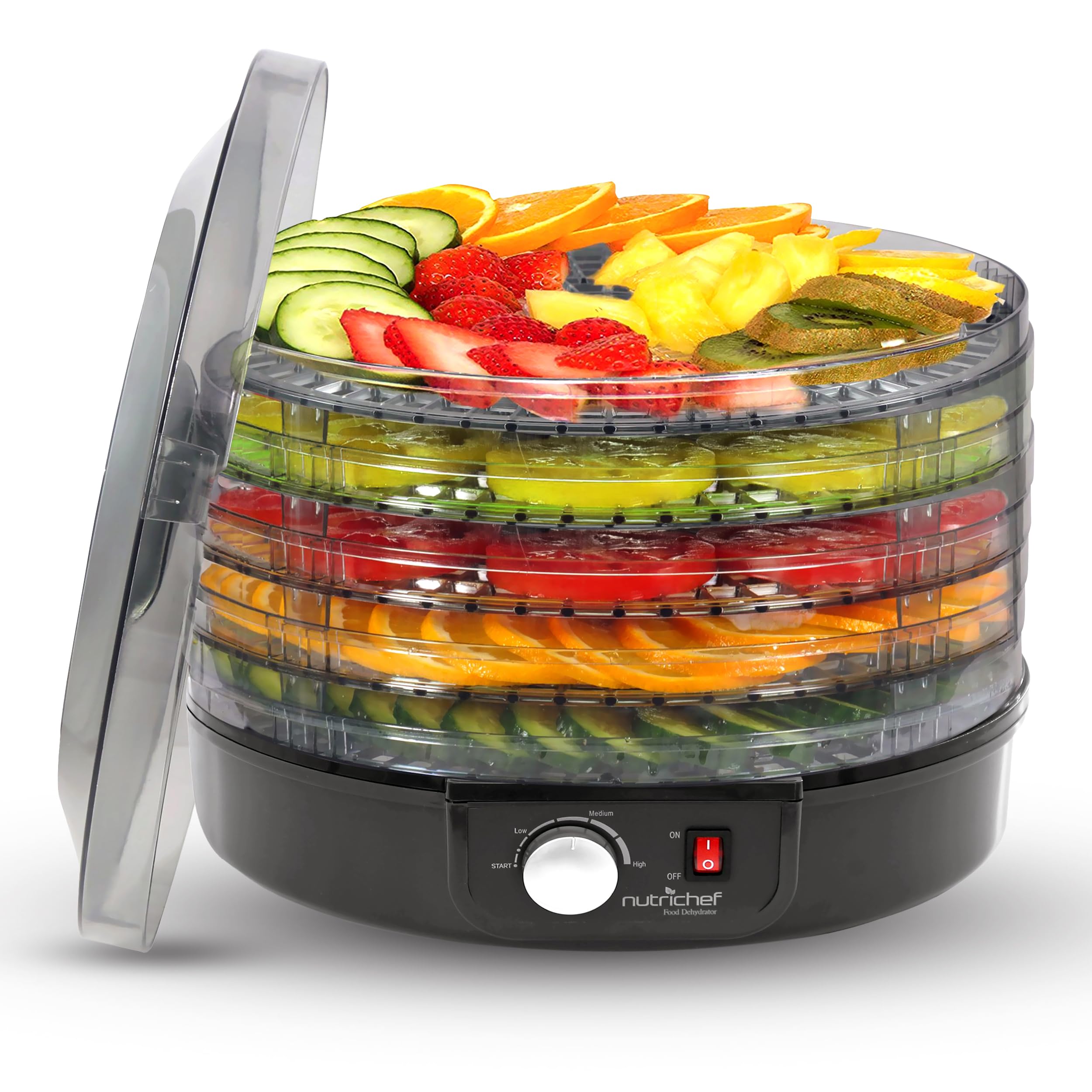 NutriChef Food Dehydrator Machine - Professional Electric Multi-Tier Food Preserver, Meat or Beef Jerky Maker, Fruit & Vegetable