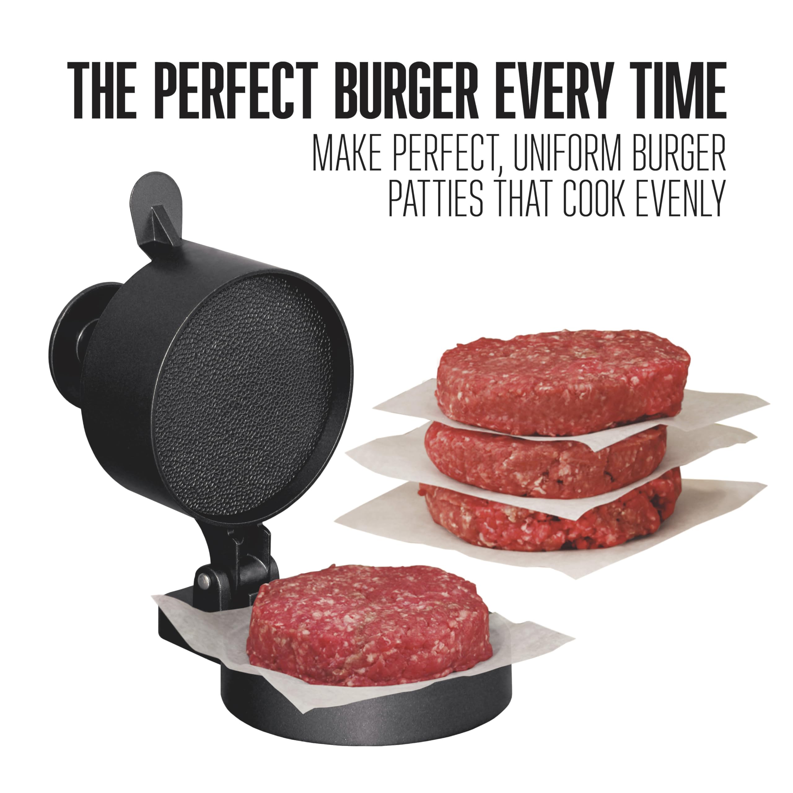 Weston Burger Press, Makes 4 1/2' Diameter Patties For Hamburger, Crab Cakes, Sausage, 1/4Lb To 3/4Lb, Spring Ejector For Easy Removal, Single, Non Stick Heavy Duty Cast Aluminum