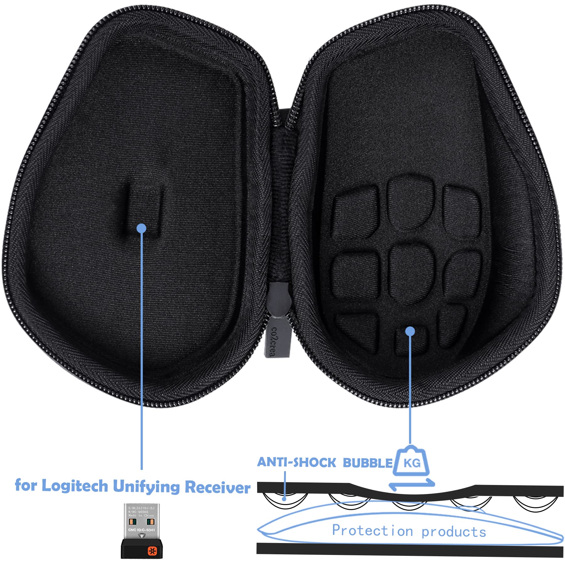 Co2Crea Hard Case Replacement For Logitech Mx Master 3 Master 3S Advanced Wireless Mouse (Graphite Black Case)