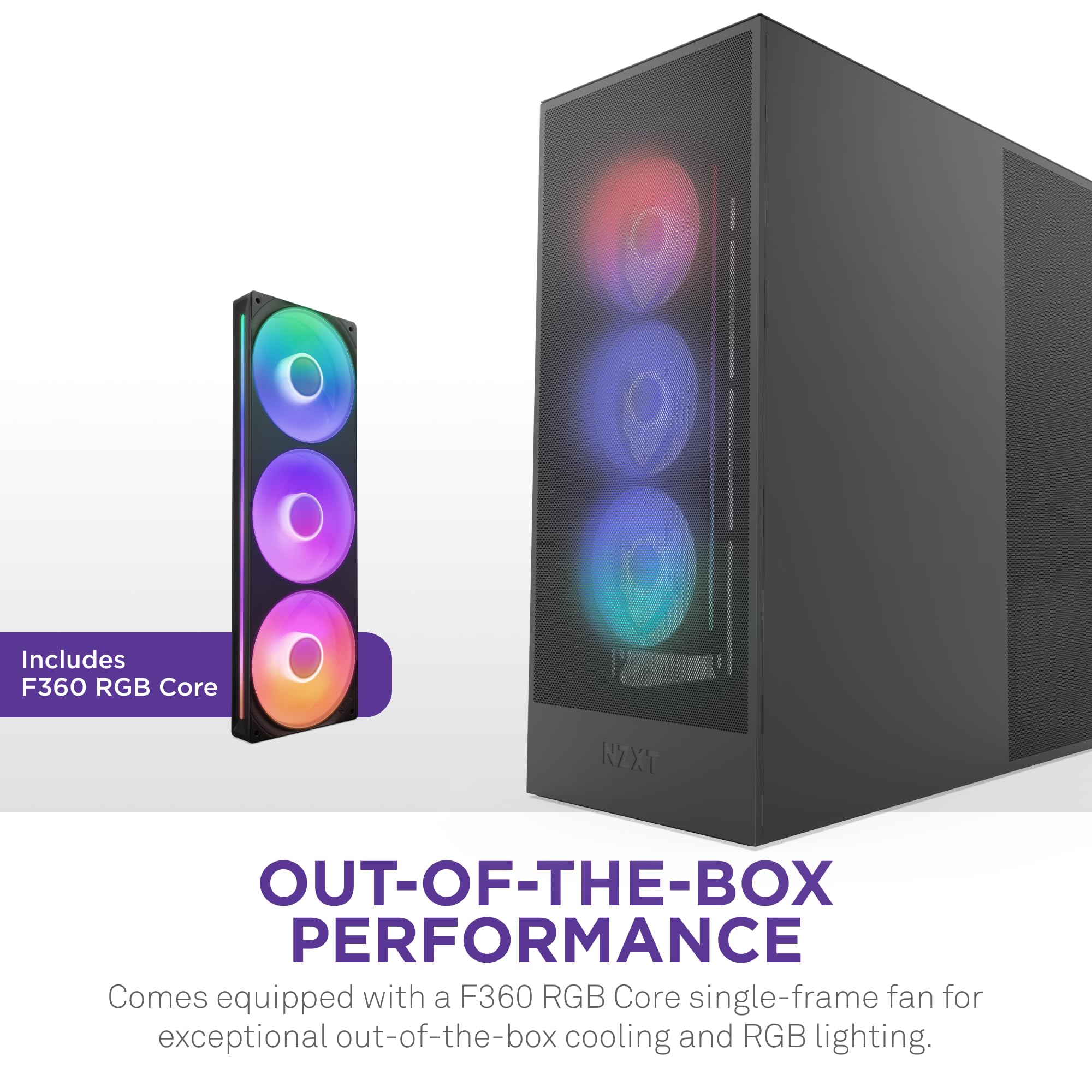 Nzxt H7 Flow Rgb 2024 | Mid Tower Atx Airflow Case With Rgb Fans | Supports Bottom Fans For Direct Gpu Cooling | Includes 360Mm