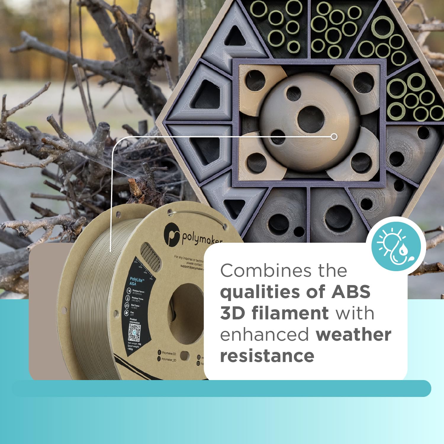 Polymaker Asa Filament 1.75Mm Olive Brown, 1Kg Asa 3D Printer Filament, Heat & Weather Resistant   Asa 3D Filament Perfect For P