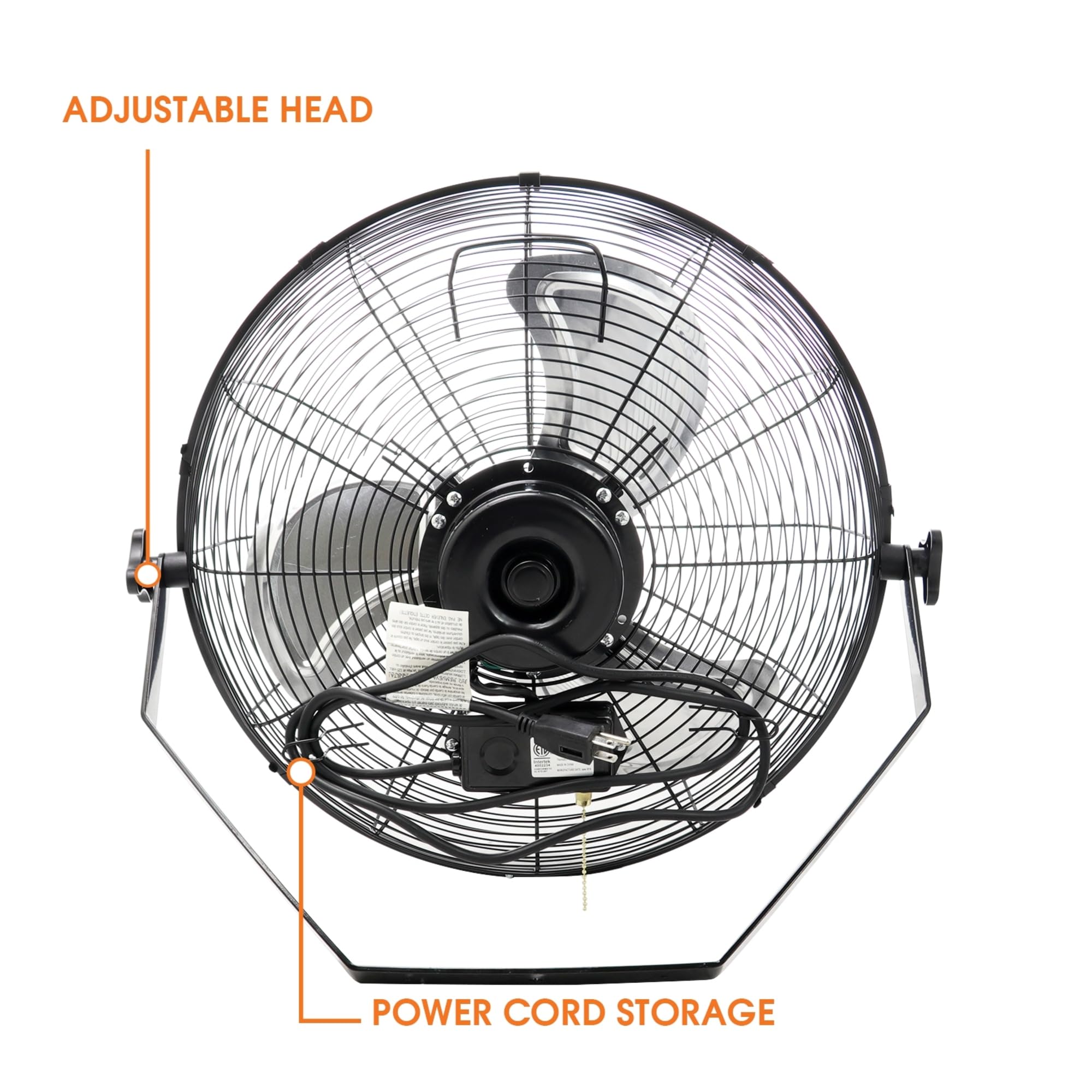 Vie Air Va 18W Dual Function 18'' Wall Mountable Floor Fan With 3 Speed Settings, Black