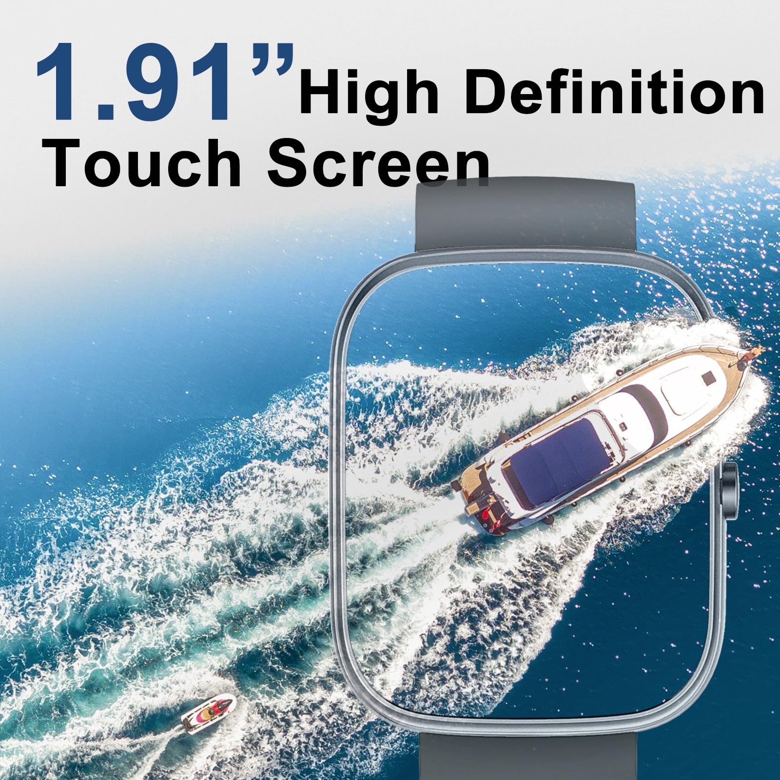 Kuizil Smart Watch For Men Women, 1.91 '' Smartwatch (Answer/Make Call), Fitness Tracker With 100+ Sport Modes, Ip68 Waterproof,