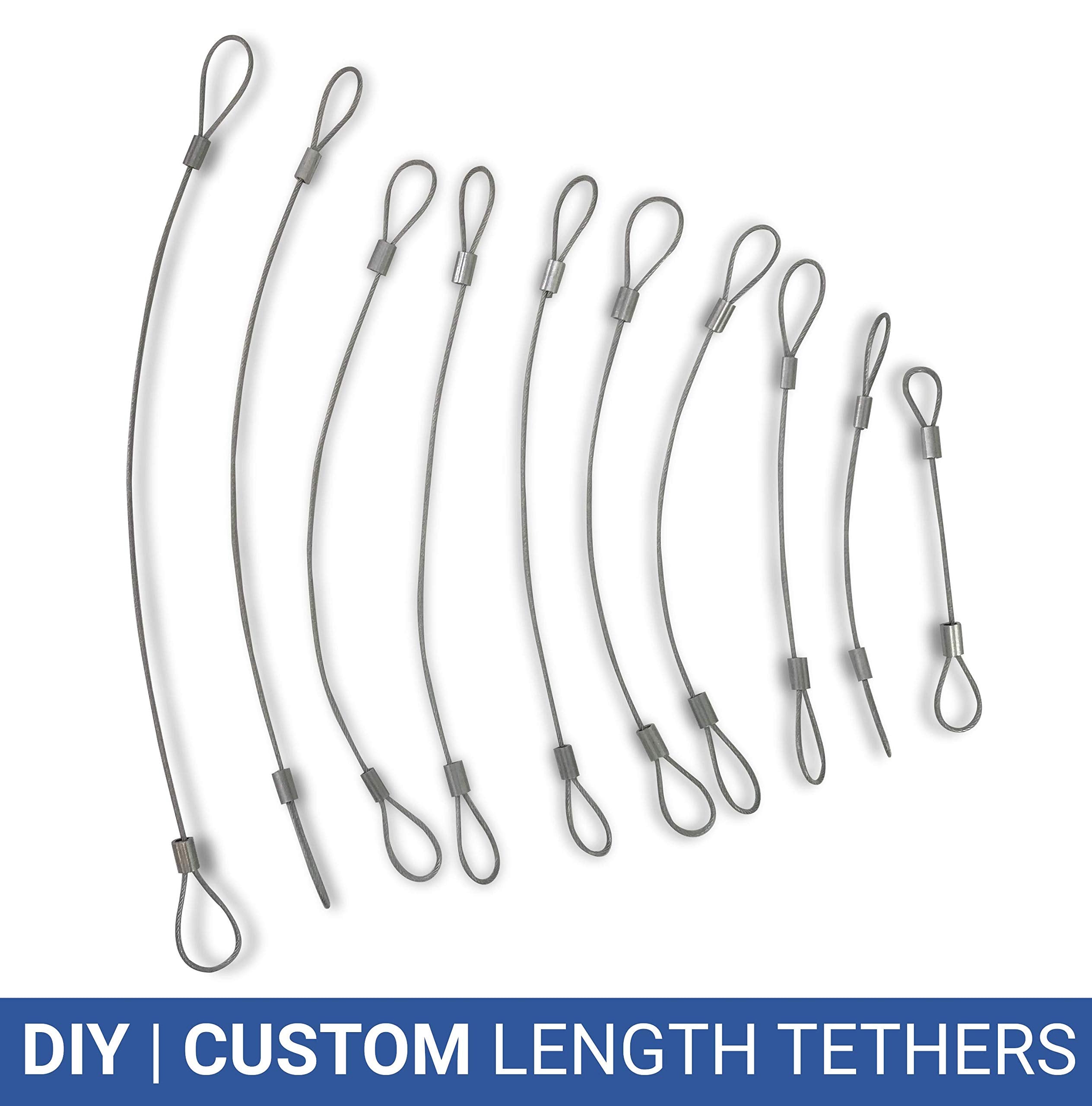 Universal Cabletether   Heavy Duty Custom Length Cable Tethers (10 Pack)   Do It Yourself, Adjustable, Tamper Resistant   Secure Conference Room Computer Display Adapters And Mac Adapters