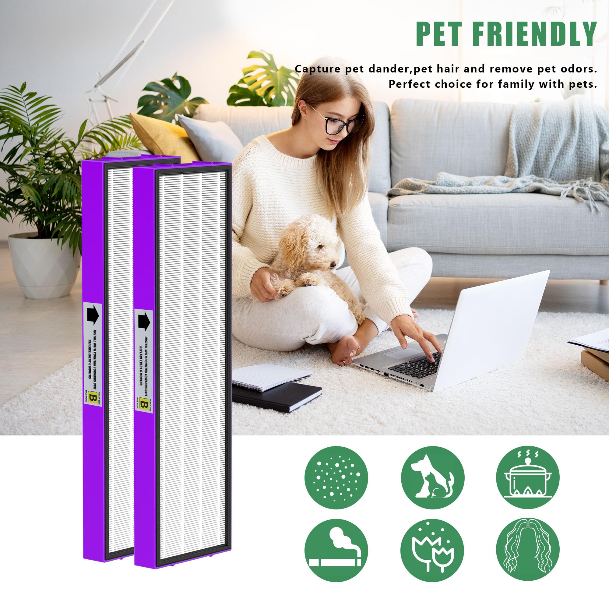 4 Packs Flt4850Pt Flt4825 Hepa Filter B Replacement Pet Compatible With Ac4825 Ac4825E Ac4825W Ac4300 Ac4800 Ac4900 Ac4850 Air C