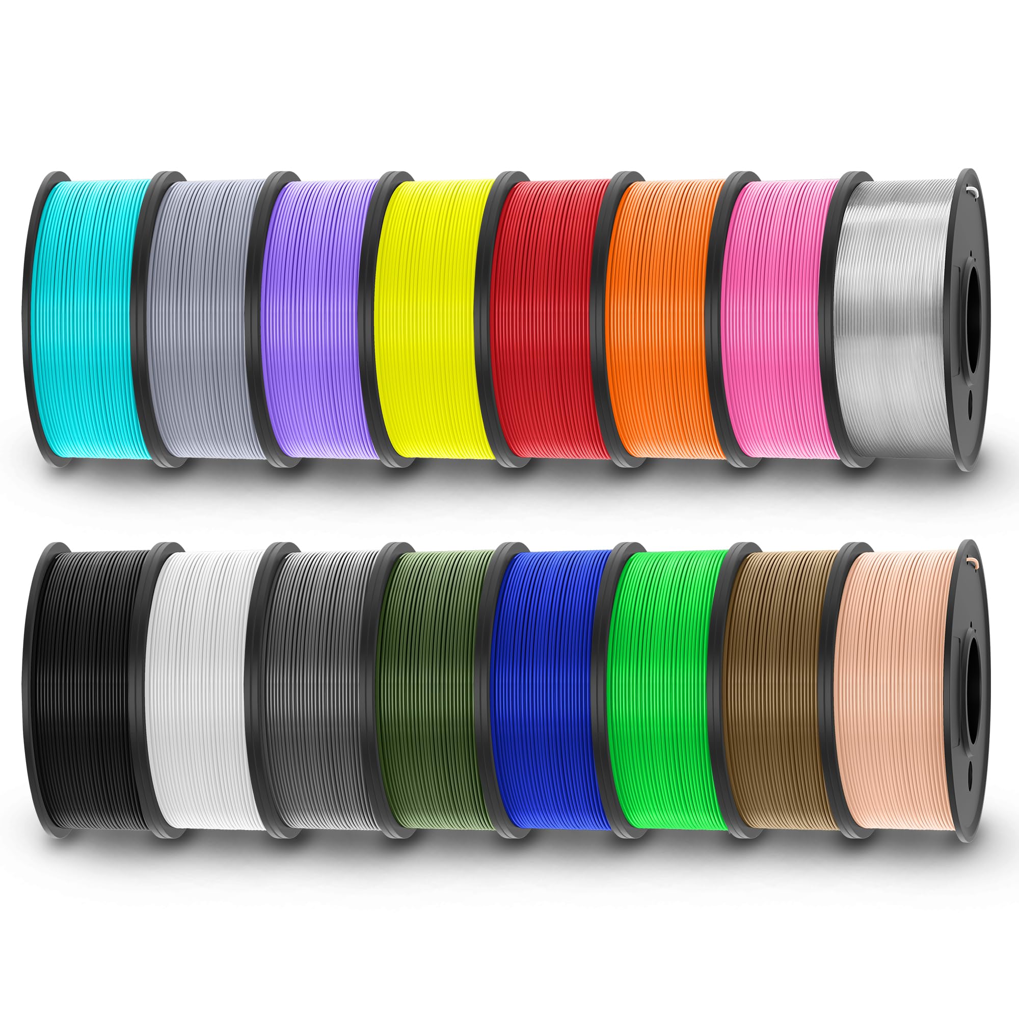 TECBEARS PLA Silk Filament Bundle, 3D Printer Filament Bundle with Shiny Silk Texture, Dual Colors Silk Filament, 250g Spool, 4 