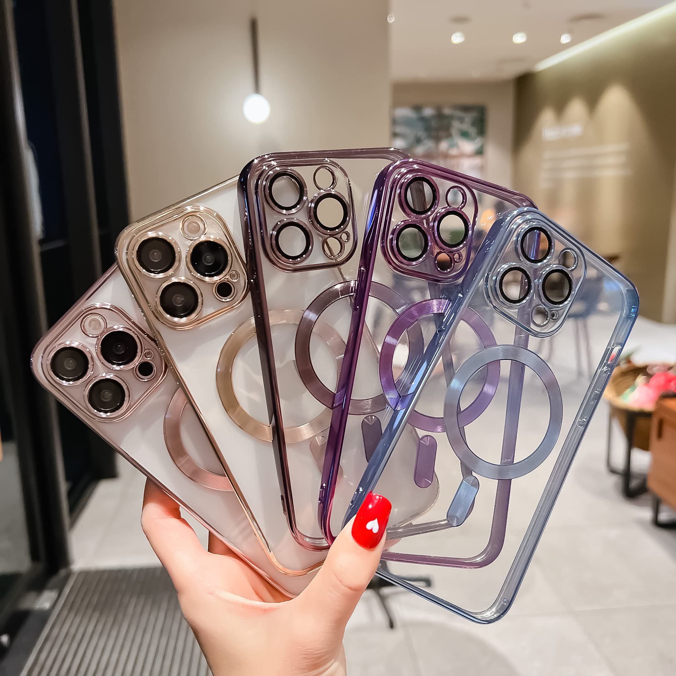 Trodino Crystal Clear Magnetic Design For Iphone 14 Case [Camera Lens Protector & Compatible With Magsafe] For Men & Women, Slim