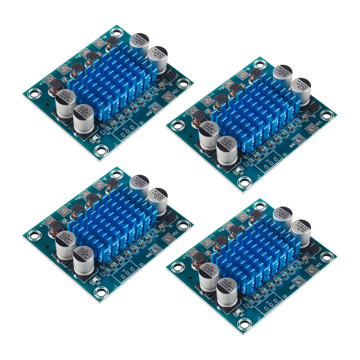 Qccan 4Pcs Tpa3110 Audio Amplifier Board, Tpa3110 Xh A232 30W+30W 2.0 Channel Digital Stereo Audio Power Amplifier Board 8 26V 3