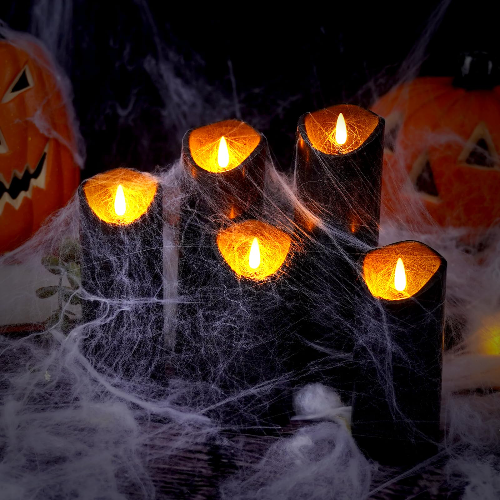 Nimiko Flickering Flameless Candles With Remote Control And Timer Set Of 5 Pc Real Wax Led Pillar Candles, Battery Operated Cand