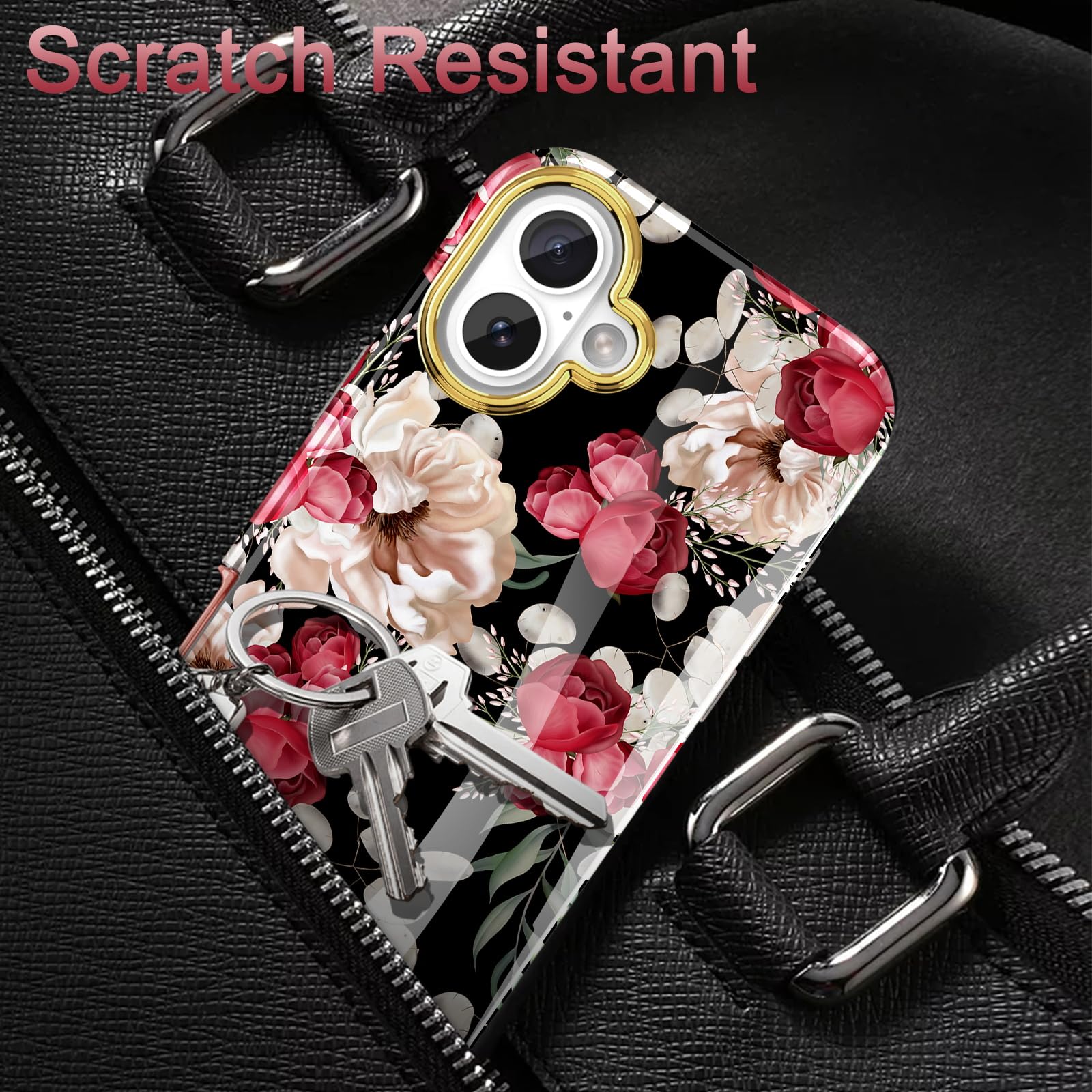 Turquiase Cute Flower Case For Iphone 16 6.1 Inch Built With Screen Tector, Lightweight And Stylish Full Body Shockof Tective Ru