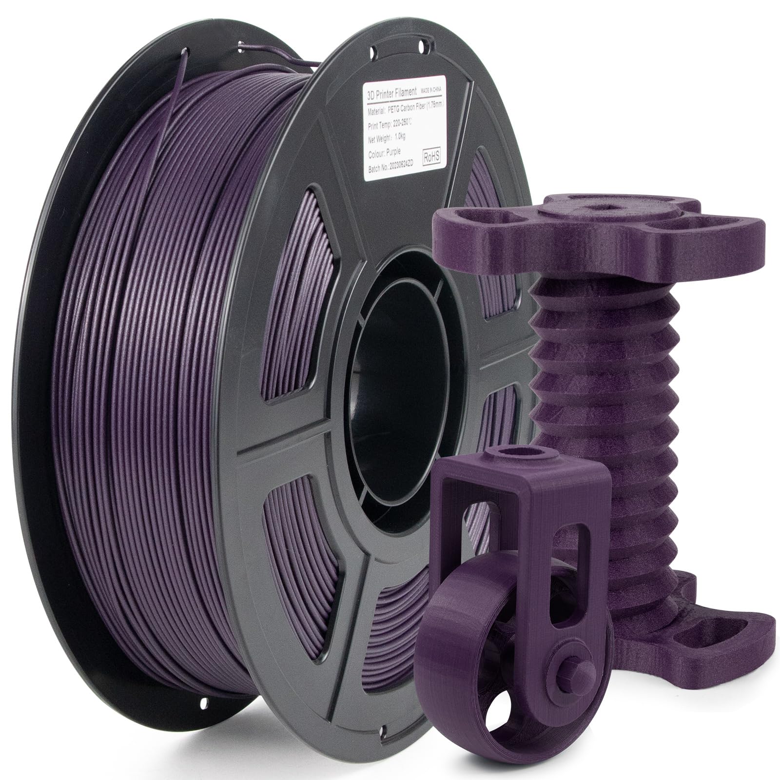 IEMAI PETG Carbon Fiber Filament 1.75mm Purple 1kg, Reinforced PETG CF 3D Printer Filament, Heat-Resistant, High Strength & Rigi