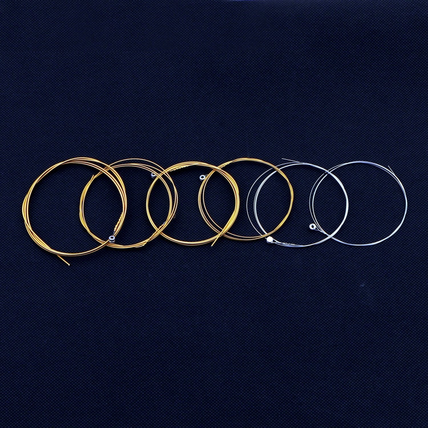 Acoustic Guitar Strings Nickel Alloy Strings Set, 6 Guitar Stings, E 010, B 013, G 023, D 030, A 036, E 046, Clear And Gold