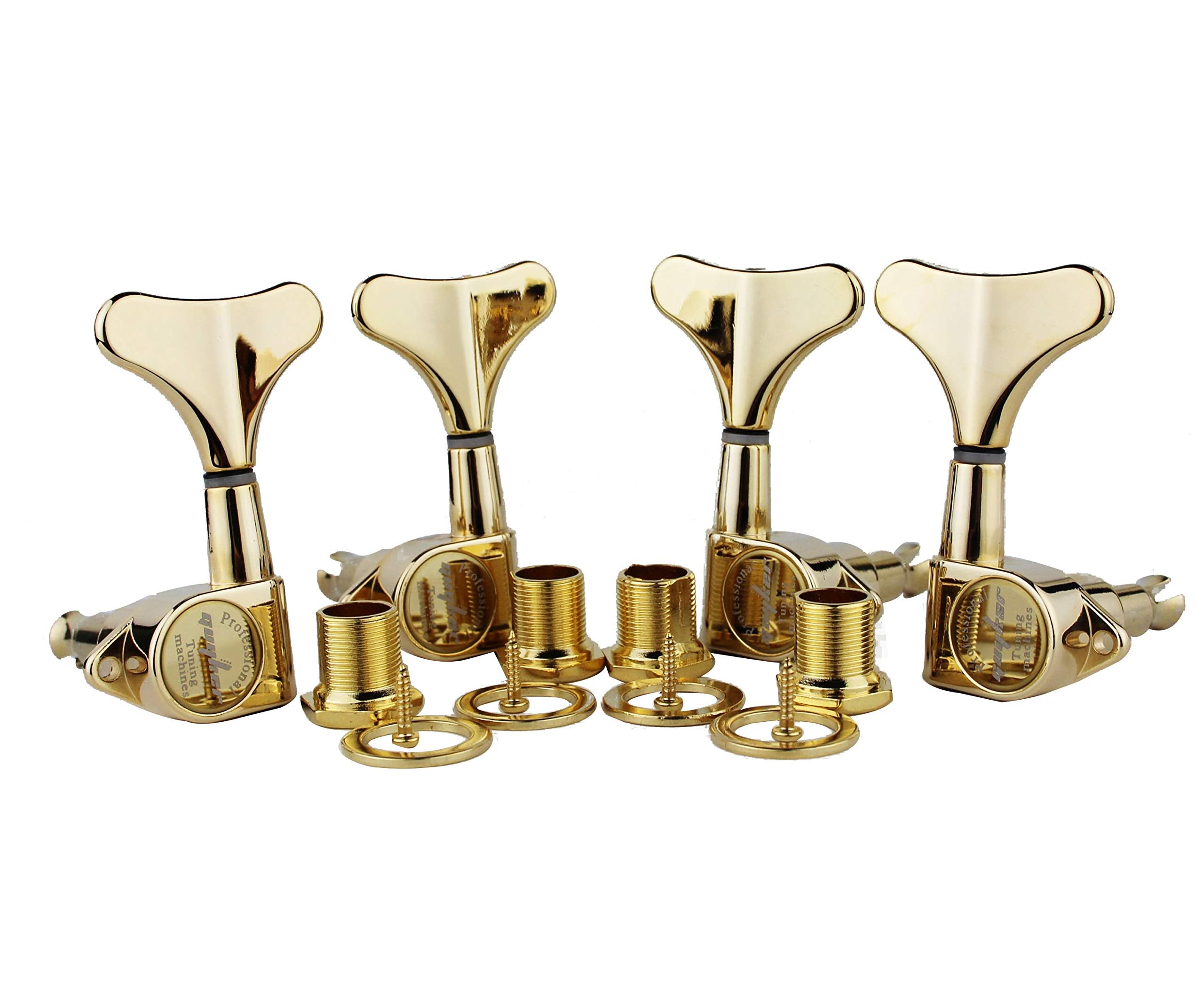 Guyker Guitar Bass Tuners (2R + 2L)   1:17 Ratio Headstock Sealed Tuning Key Pegs Machine Head Replacement For Electric Jazz Bas