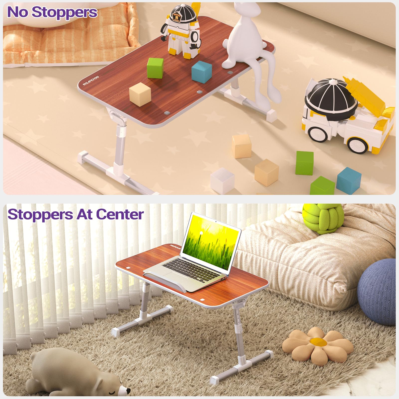 Laptop Bed Table, Nearpow Adjustable Laptop Bed Tray For Computer And Laptop Bed Stand, Laptop Desk For Bed, Lap Desk For Adults