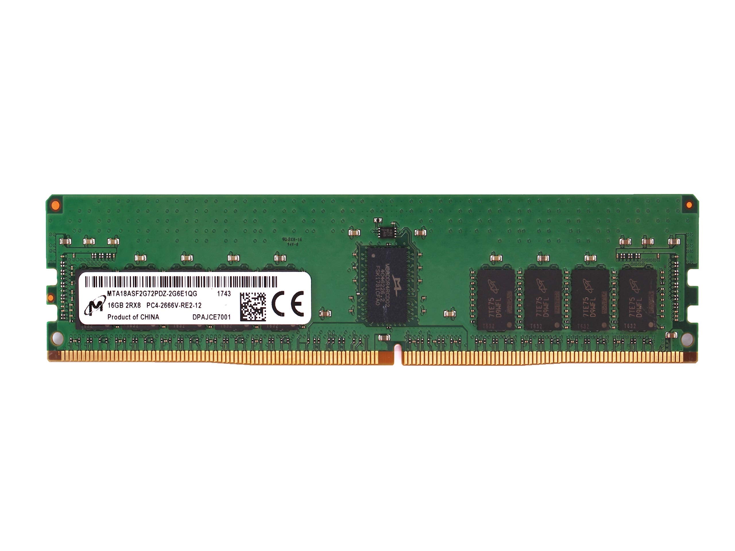 MICRON 16GB PC4-2666V-R DDR4 Registered ECC 2RX8 Memory MTA18ASF2G72PDZ-2G6E1QG