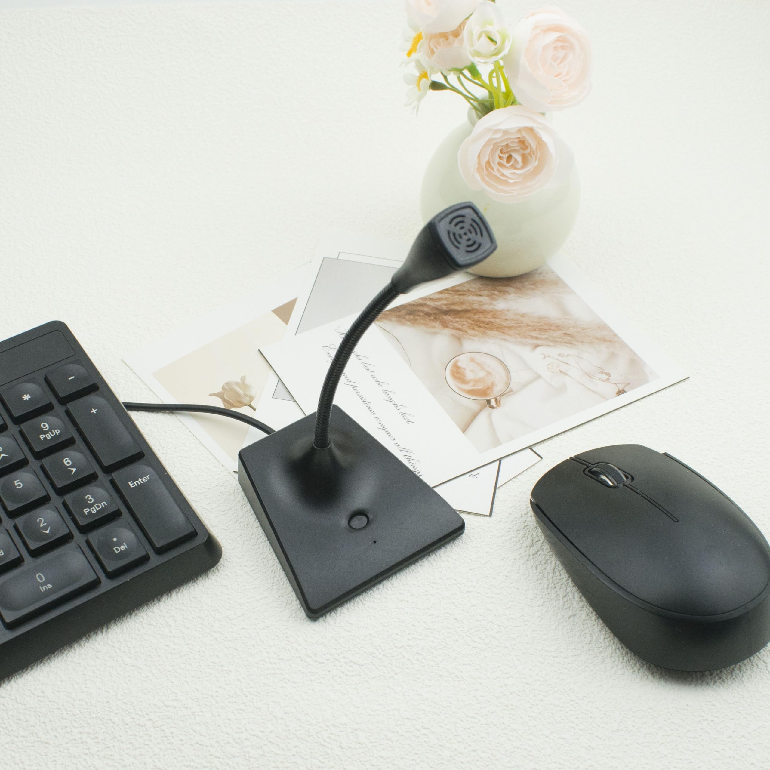 Landibo 3.5Mm Pc Microphone,Professional Adjustable Gooseneck Streaming Mic Compatible With Pc/Mac Driverless Plug And Play, Rec