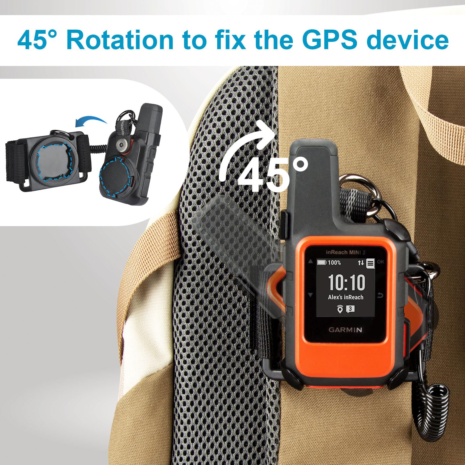 Healvaluefit Backpack Tether Mount For Garmin Inreach Mini & Mini 2, Backpack Tether Holder For Garmin Handheld Gps Devices   Gr