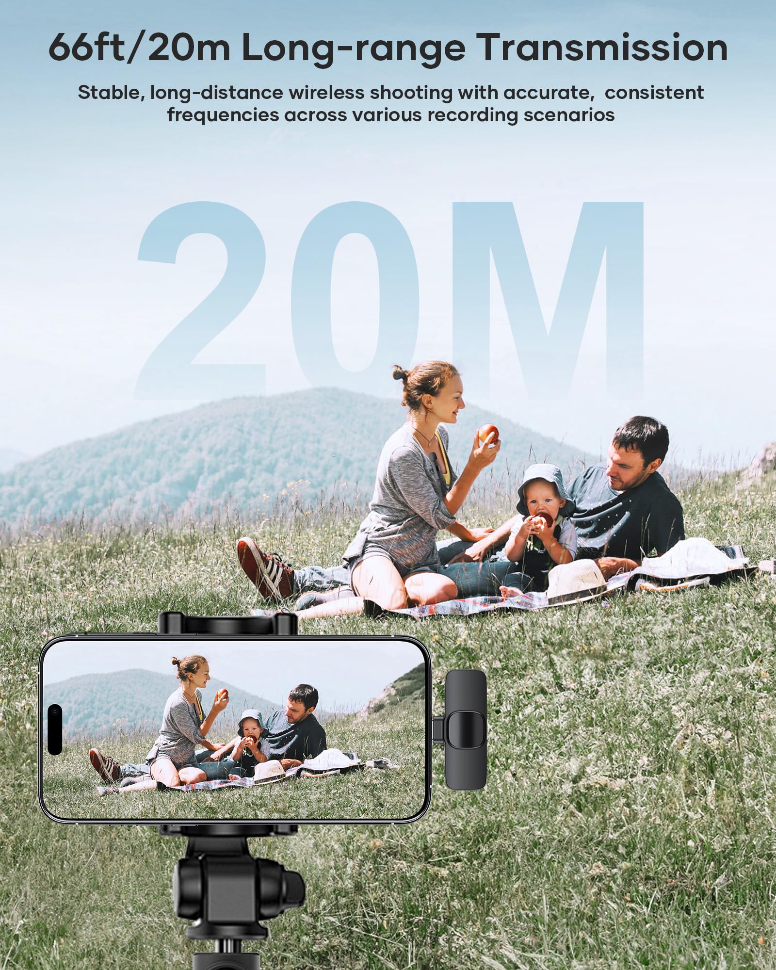 Kukiho 2 Pack Wireless Lavalier Microphone For Iphone Ipad And Android Phone, Lapel Mic Plug And Play Wireless Mic Noise Reducti