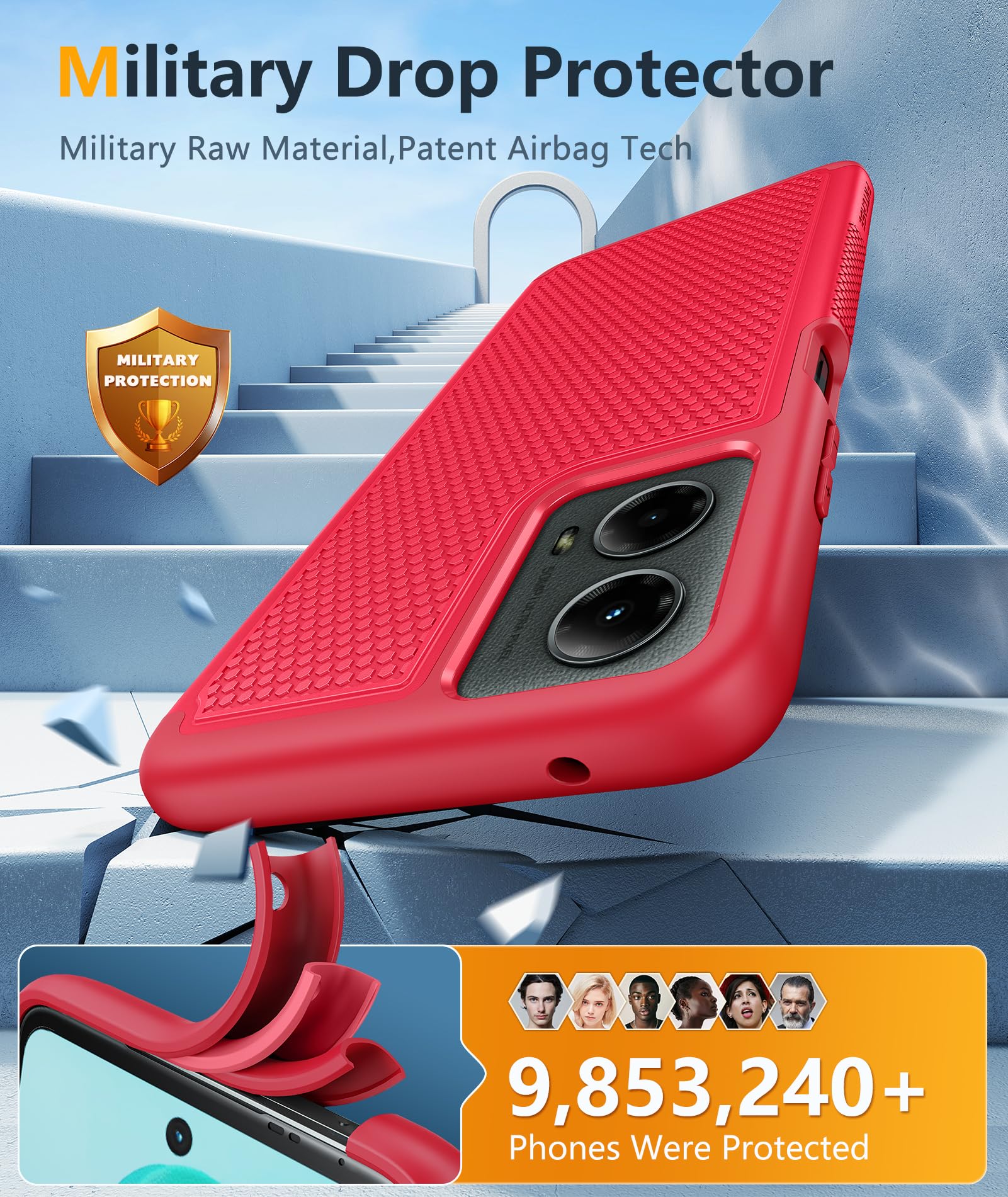 Fntcase For Motorola Moto G 5G 2024 Case: Dual Layer Heavy Duty Cell Phone Protective Cover Shockproof Rugged With Non Slip Text