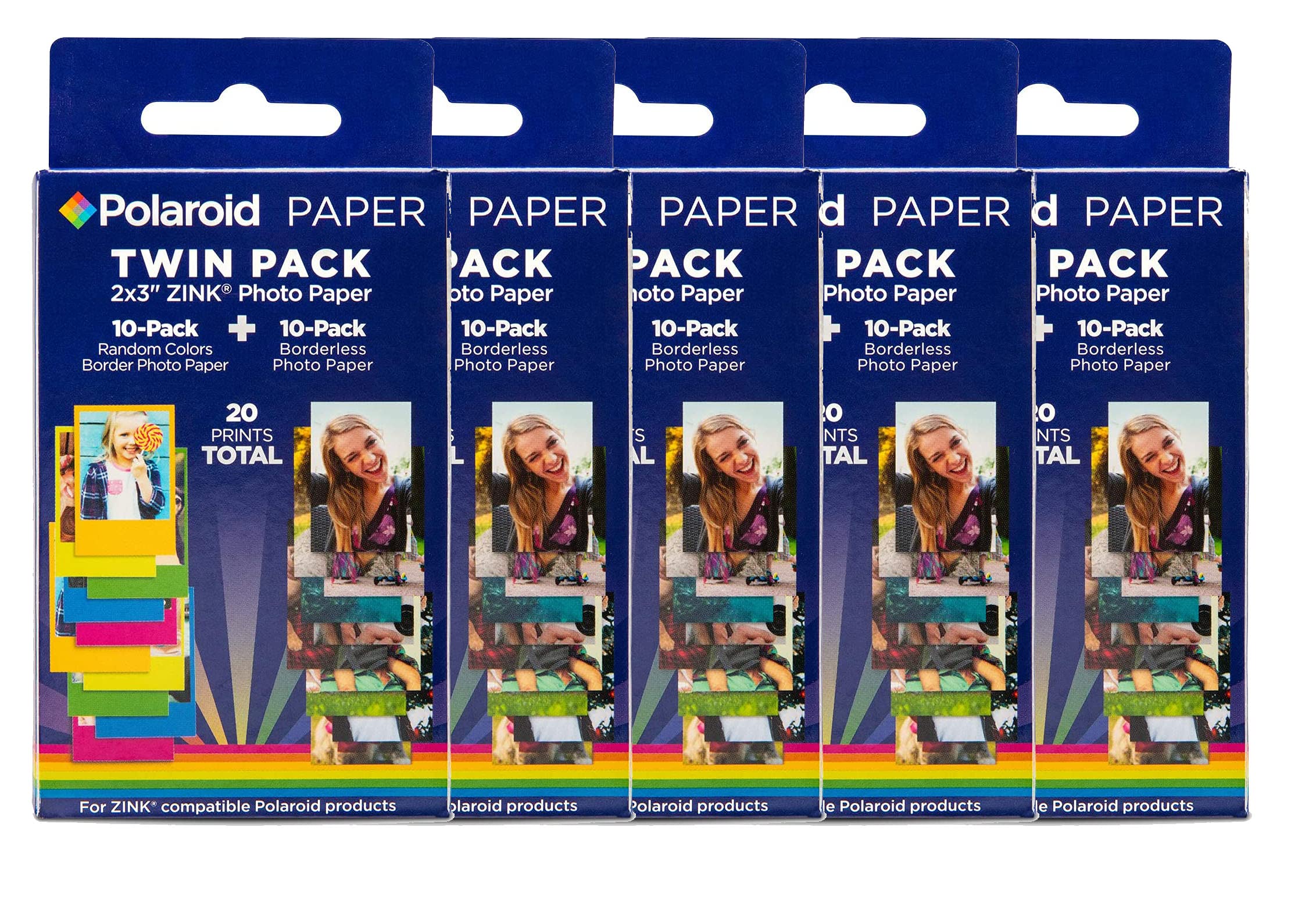 Zink Polaroid 2X3, Premium Photo Paper (50 Pack) Compatible With Polaroid Mint Camera, Snap/Snap Touch Instant Print Cameras And Zip Photo Printers