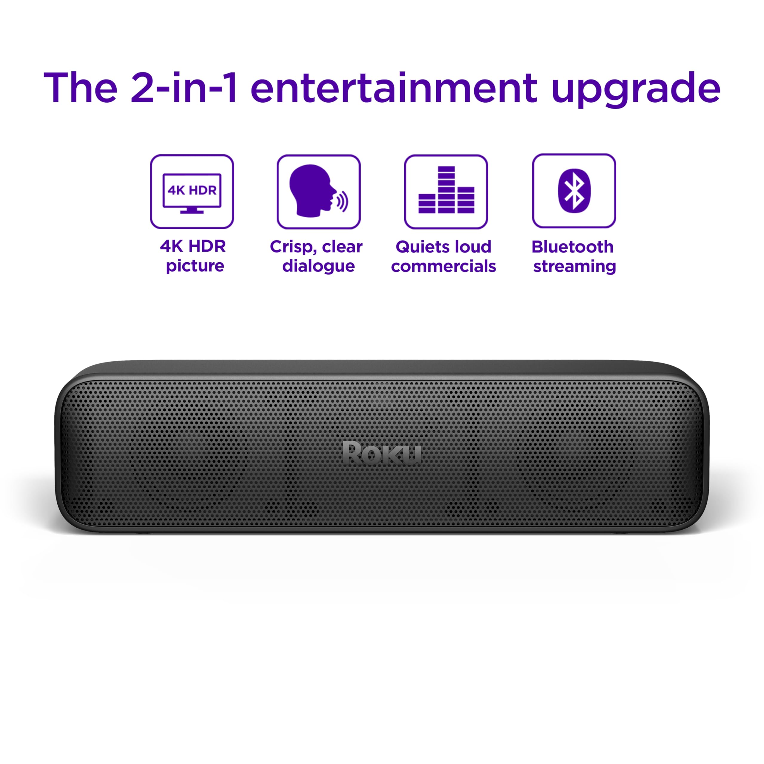 Roku Streambar Se | 2 In 1 Tv Soundbar With Built In 4K/Hd/Hdr Streaming, Premium Speakers, & Enhanced Speech Clarity For Crisp, Clear Dialogue   Quick Guided Simple Setup