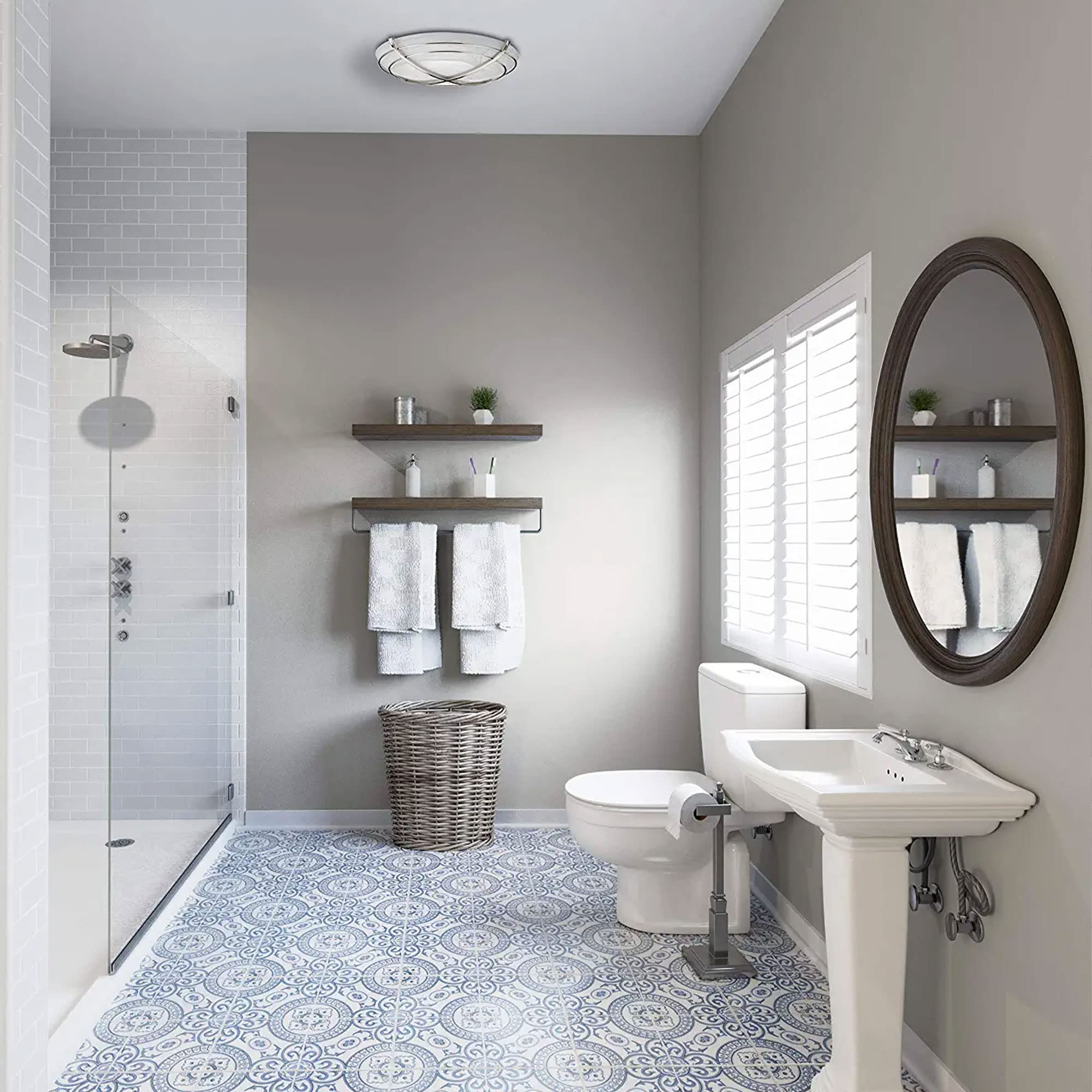 Good Housekeeping Kingsley (81030) Decorative 90 Cfm 2.5 Sones Bathroom Ventilation Exhaust Fan With Lighting (Chrome)