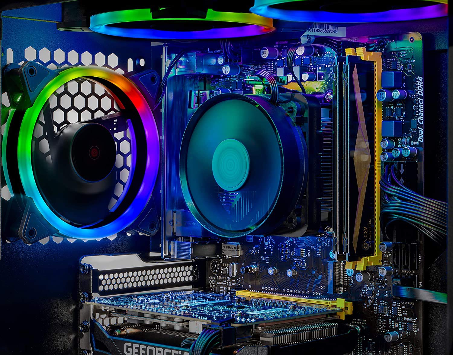 Skytech Shadow Gaming Computer Pc Desktop   Ryzen 5 3600 6 Core 3.6Ghz, Gtx 1660 Ti 6G, 500G Ssd, 8Gb Ddr4 3000, Rgb, Ac Wifi, W