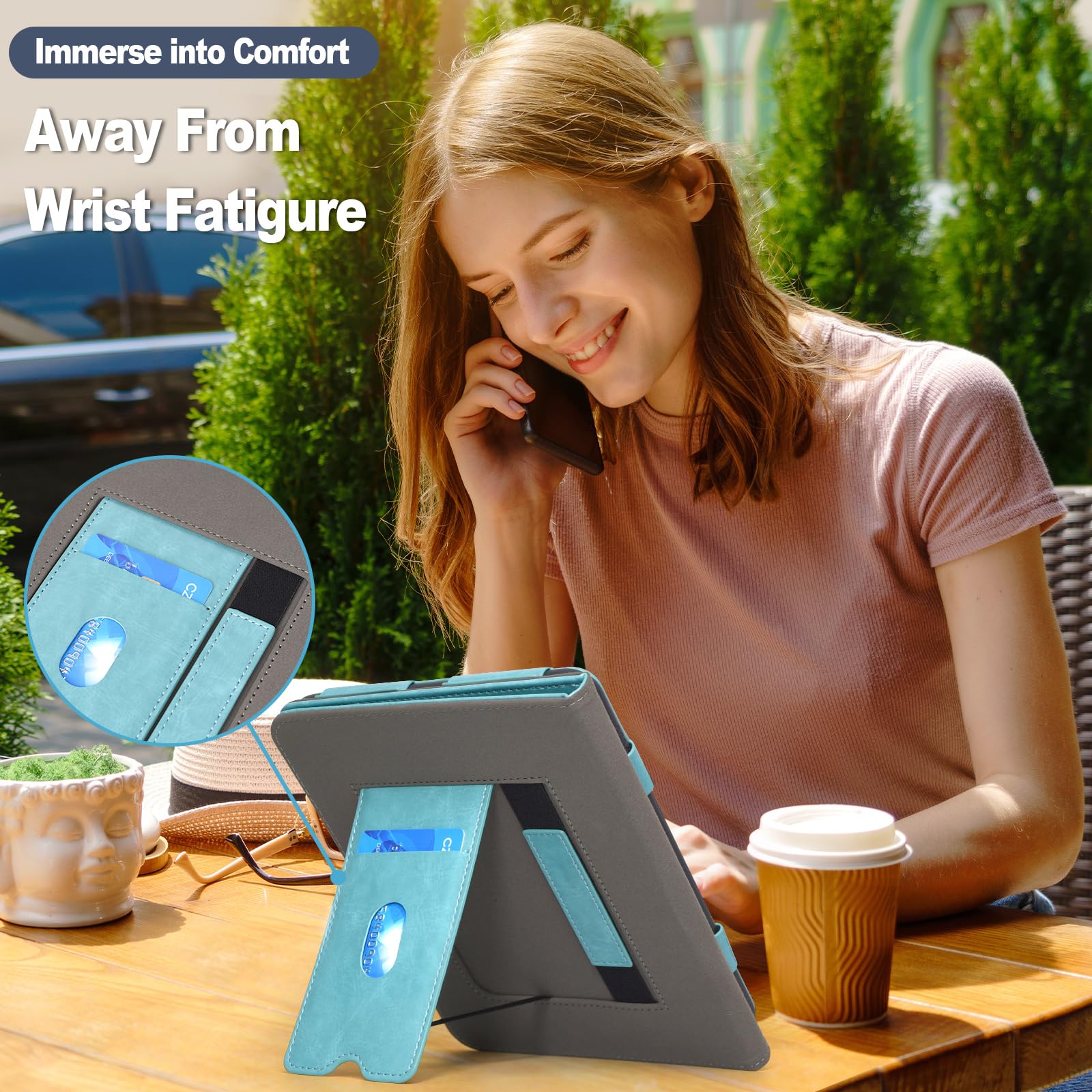 Caweet Case For Nook Glowlight 4 Plus 7.8 2023 Release, Premium Pu Leather Foldable Stand Protective Sleeve Cover With Card Slot