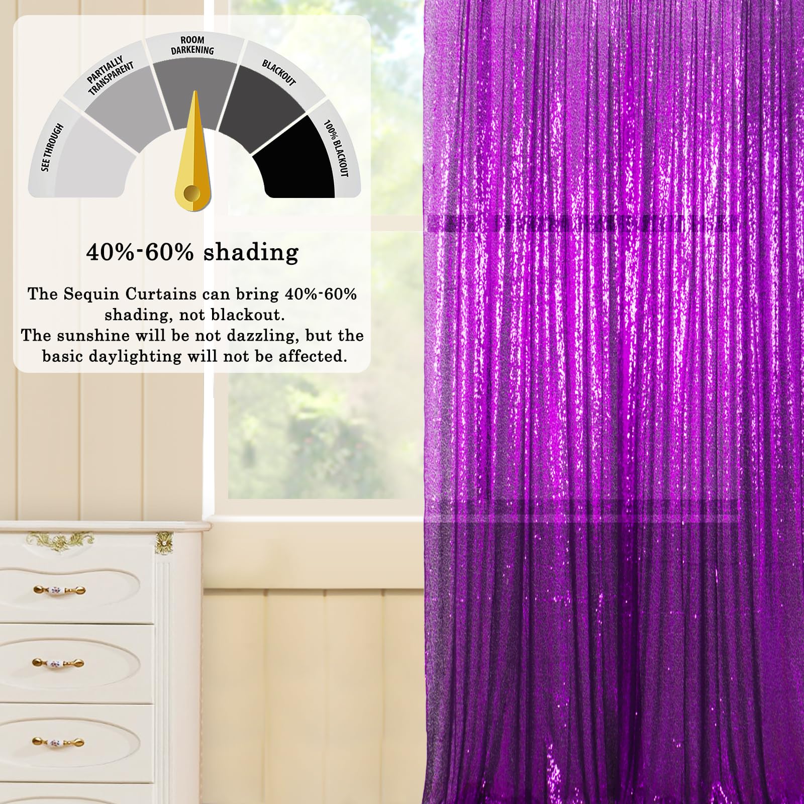 Amzlokae Sequin Curtain 1 Panel 2Ftx8Ft Purple Sequin Backdrop Curtain Backdrop For Photography Glitter Backdrop Fabric Backdrop