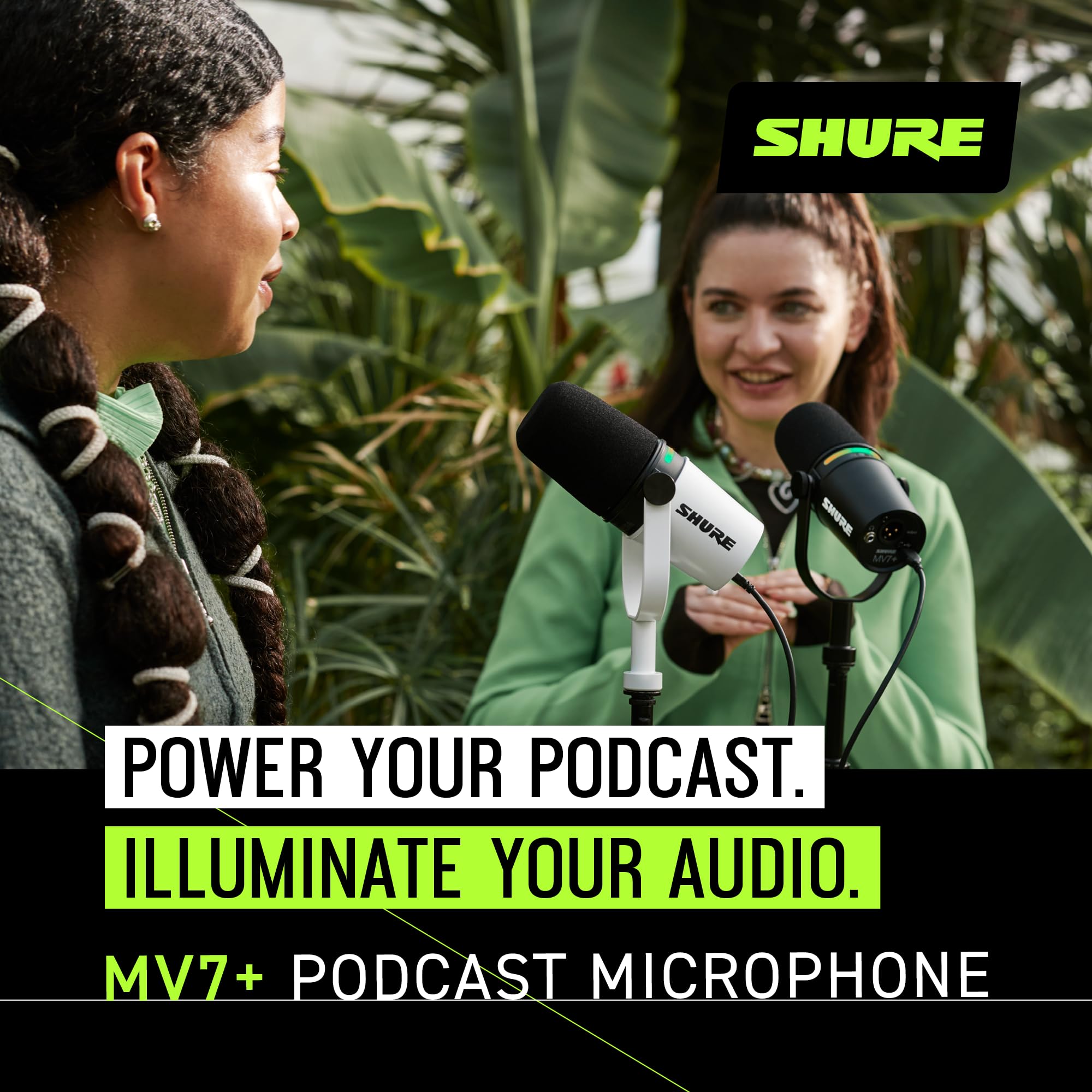 Shure Mv7+ Podcast Dynamic Microphone. Obs Certified, Enhanced Audio, Led Touch Panel, Usb C & Xlr Outputs, Auto Level Mode, Dig