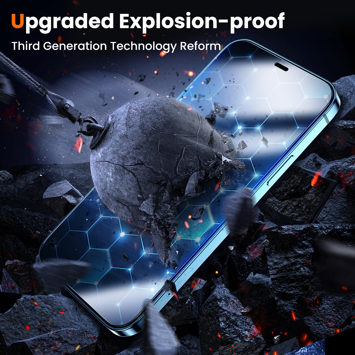 Uniqueme For Iphone 12 / Iphone 12 Pro Screen Protector   [Military Grade Shatterproof & 9H+ Hardness] Screen Protector 12 Pro T