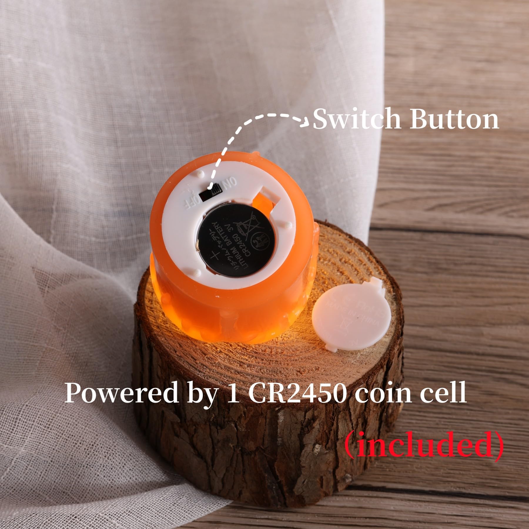 Eywamage Orange Dripping Wax Led Votive Candles With Remote, 2X2 In Flickering Flameless Halloween Fall Candles Set Of 6