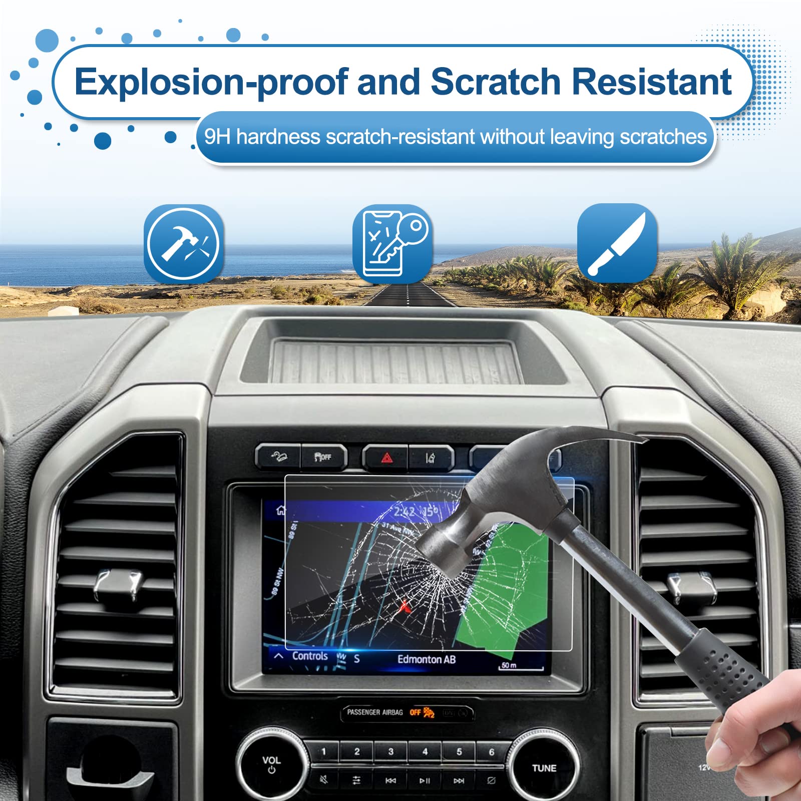 Coleya 2015 2021 2022 2023 F 150 Screen Protector For Ford F 150 8 Inch Touch Screen, 9H Tempered Glass 2023 2022 2021 F Ord F15