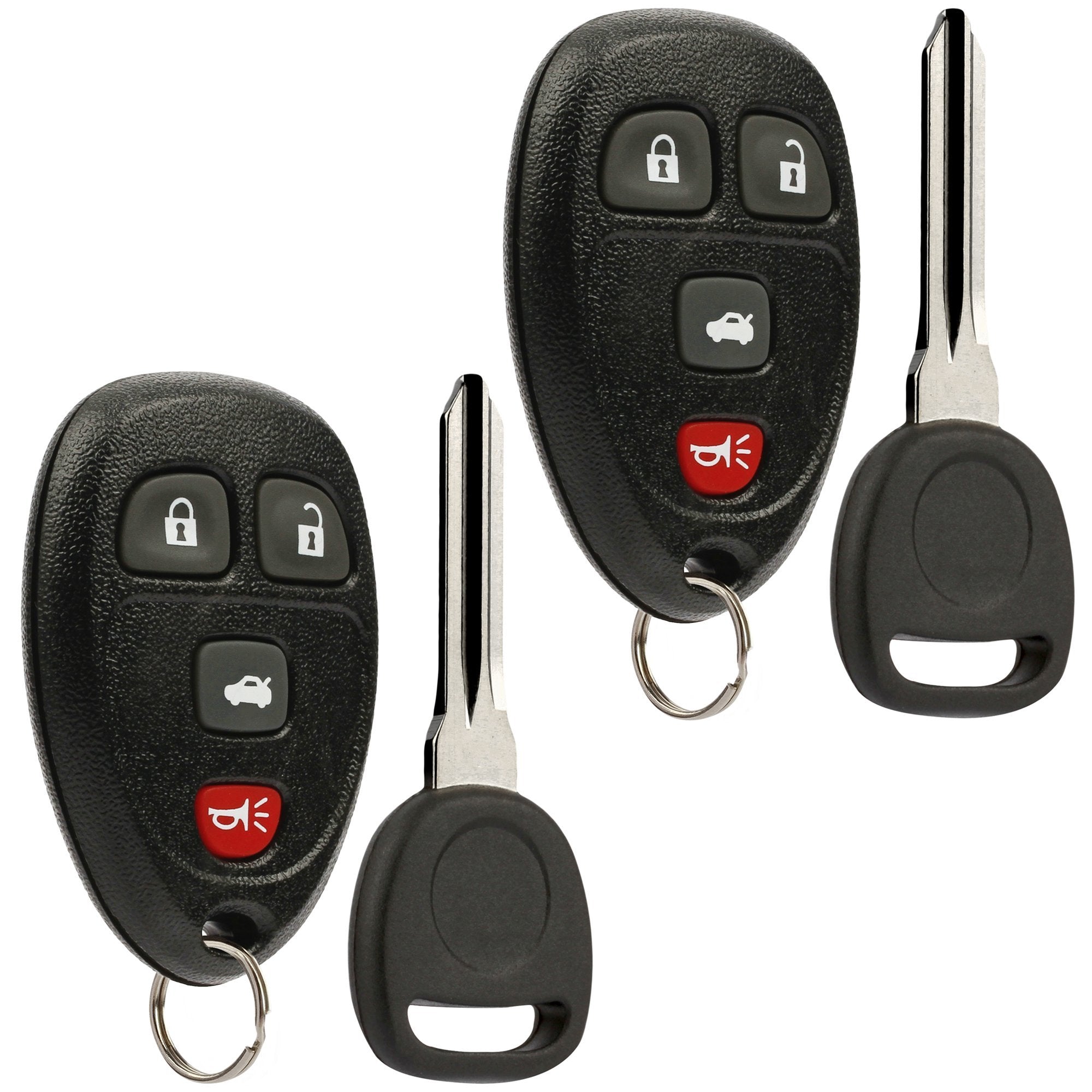 Keyless Entry Remote Ignition Key fits Buick Lucerne / Chevy Impala Monte Carlo / Cadillac DTS (OUC60270, OUC60221), Set of 2