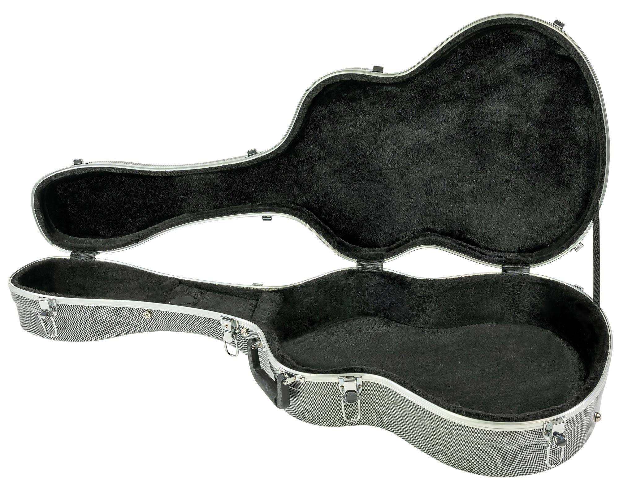 Gearlux Deluxe Abs Molded 40 Inch Classical Guitar Hard Case With Exterior Lock And Key, Accessory Compartment, And Plush Interi