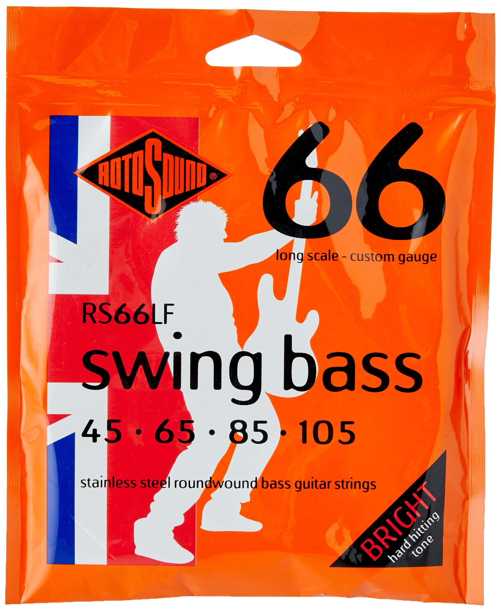 Rotosound Rs66Lf Swing Bass 66 Stainless Steel Bass Guitar Strings (45 65 85 105)