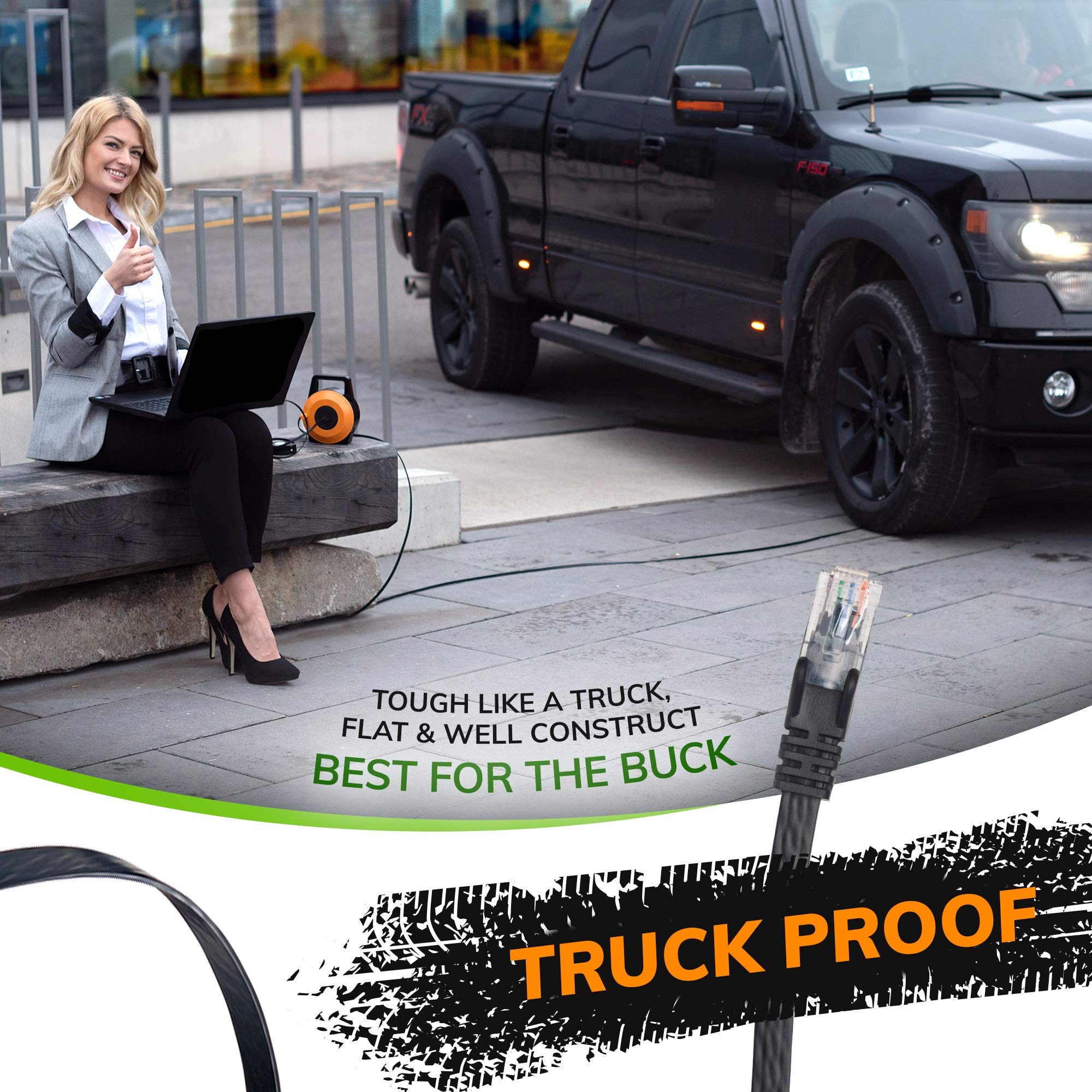 Extngo Retractable Network Cable Extender, 50 Ft (15 Meter) Cat 6 Ethernet Cable Flat Portable 1Gbps Data Speed Swiftly Setup Te