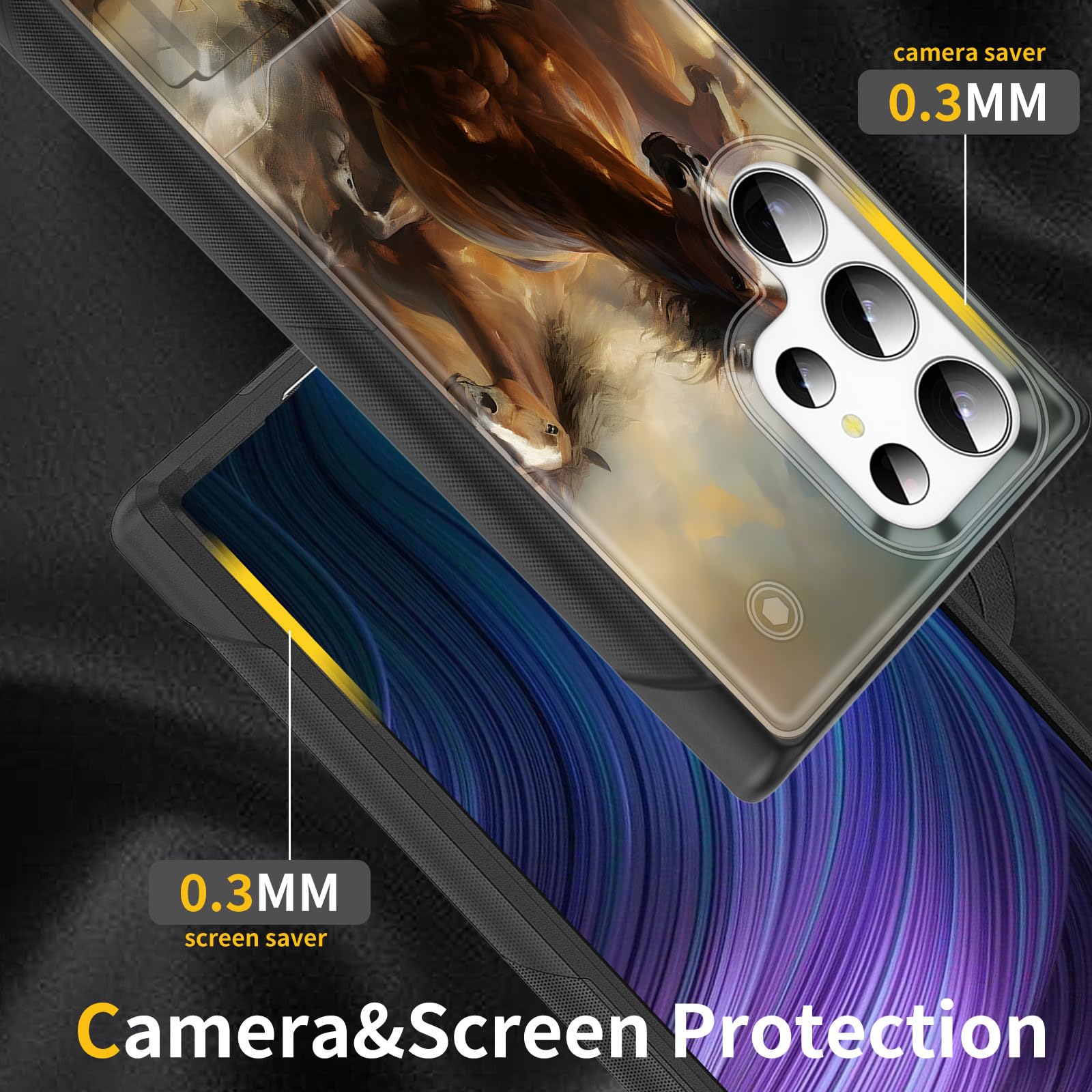 Efgwsder For Galaxy S25 Ultra Case With Kickstand,Dual Layer Hybrid Hard Pc & Soft Silicone Rugged Shockproof Protective Phone C