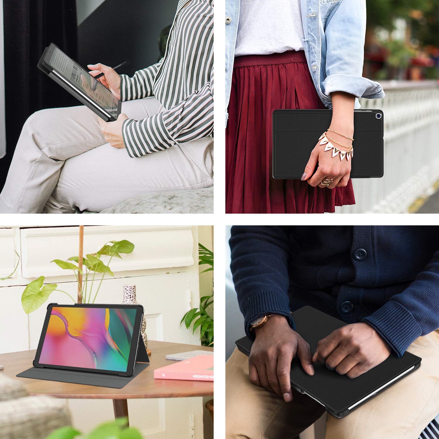 Soke Galaxy Tab A 10.1 Case 2019, Premium Shock Proof Stand Folio Case, Multi- Viewing Angles, Soft Tpu Back Cover For Samsung G