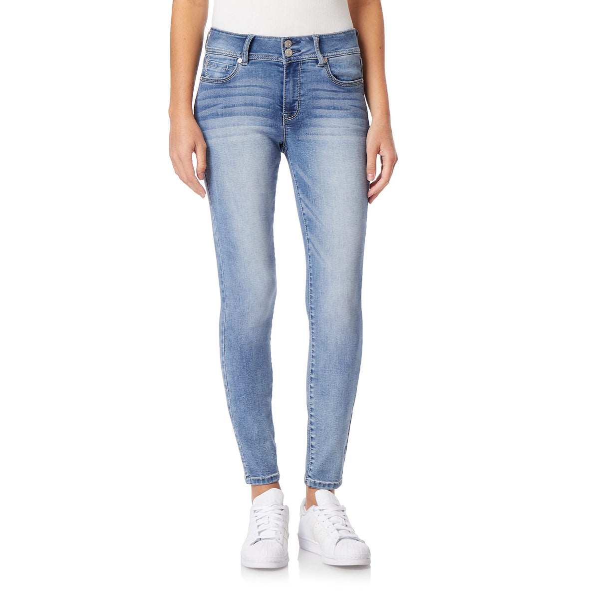 Wallflower Womens Ultra Skinny Mid-Rise Insta Soft Juniors Jeans (Standard And Plus), Mel, 15