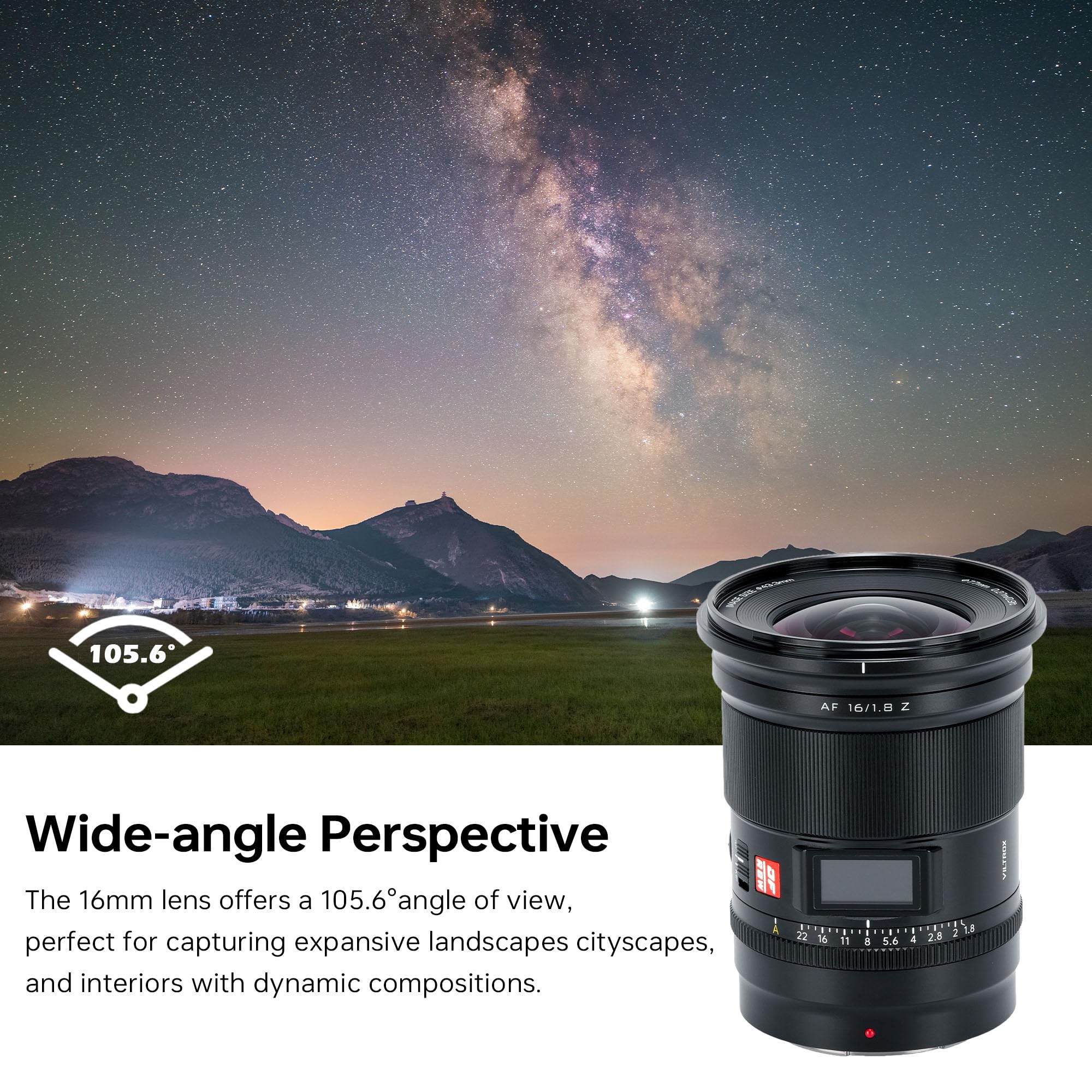 Viltrox Af 16Mm F/1.8 Z Full Frame Lens, Auto Focus Lens Compatible With Nikon Z Mount Mirrorless Cameras Z9 Z8 Z7Ii Z7 Z6Ii Z6