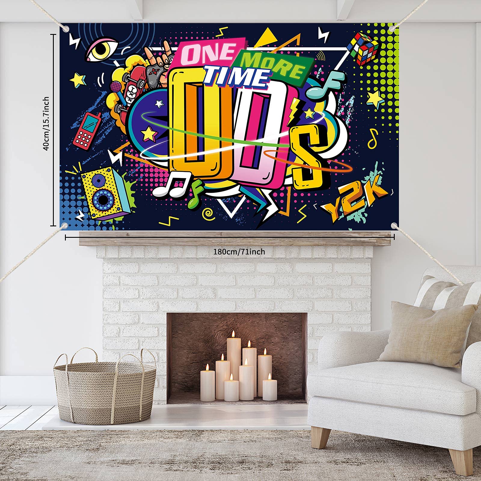 Early 2000S Theme Backdrop Hip Hop Graffiti Back To 00'S Party Banner Background 71X43.3 Inch Fabric Wall Table Decorations Phot