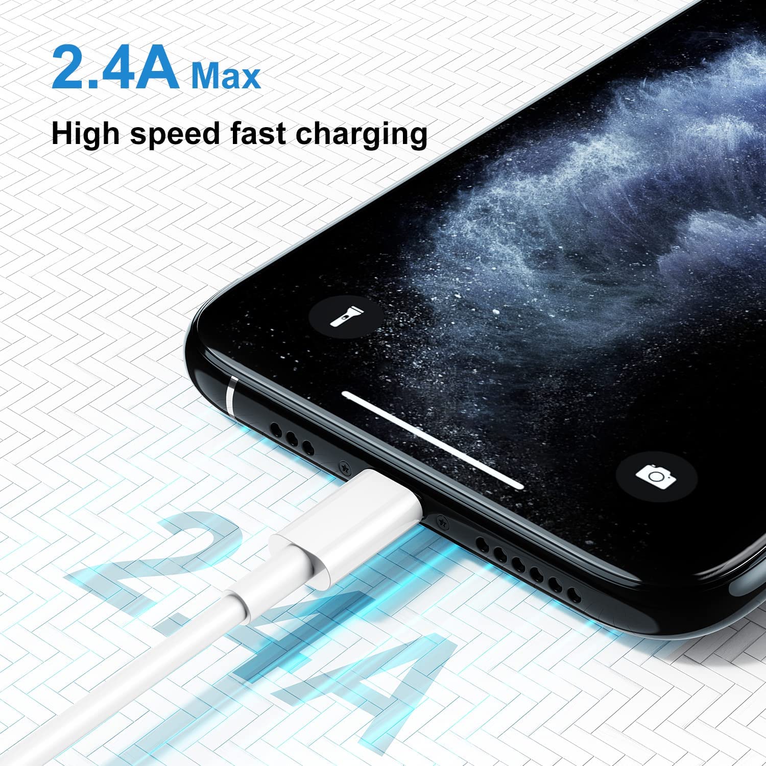 Qziiw [Apple Mfi Certified Iphone Charger Cable 16 Ft/5M, Extra Long Usb To Lightning Cable 15 Feet,Apple Charging Power Cord 16