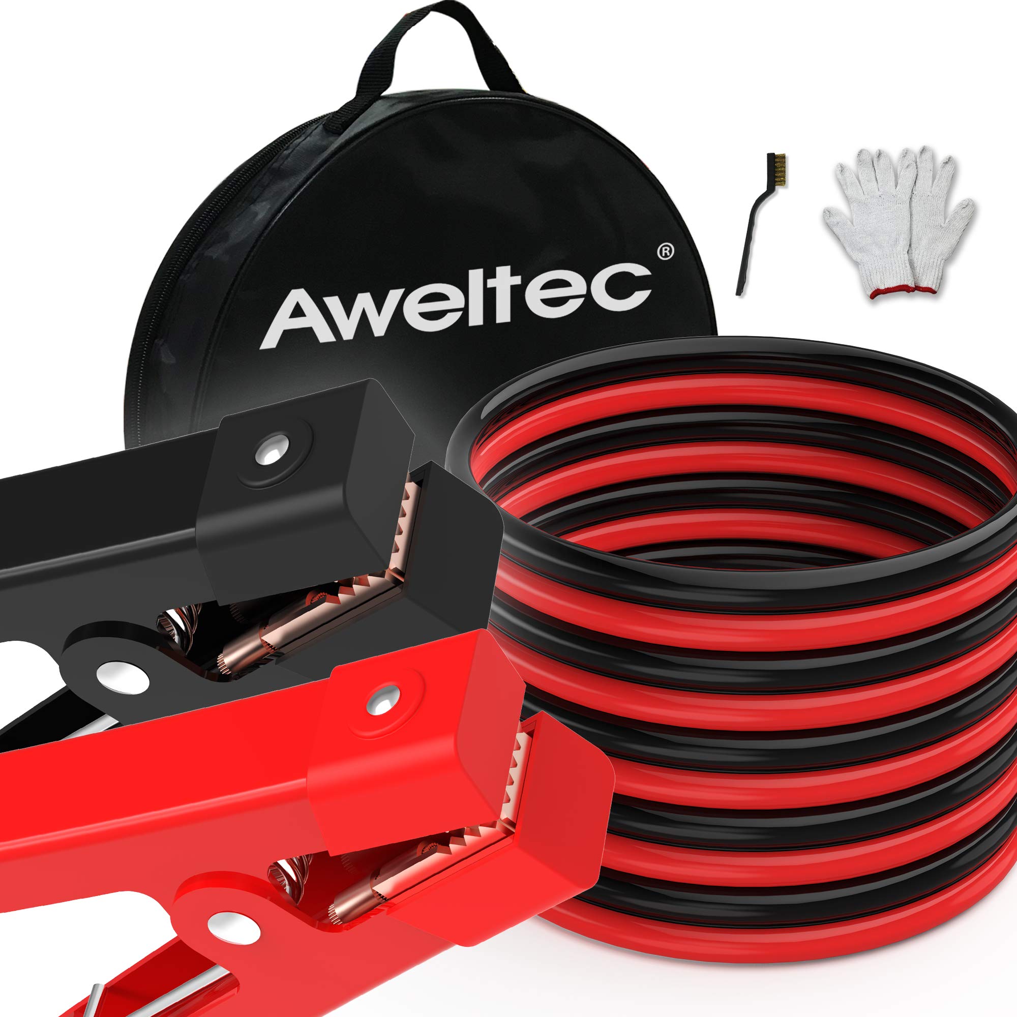 Aweltec Heavy Duty Jumper Cables   0 Gauge 25 Feet Battery Jumper Cables For Car, Heavy Duty Booster Cables (0Awg X 25Ft) With 6