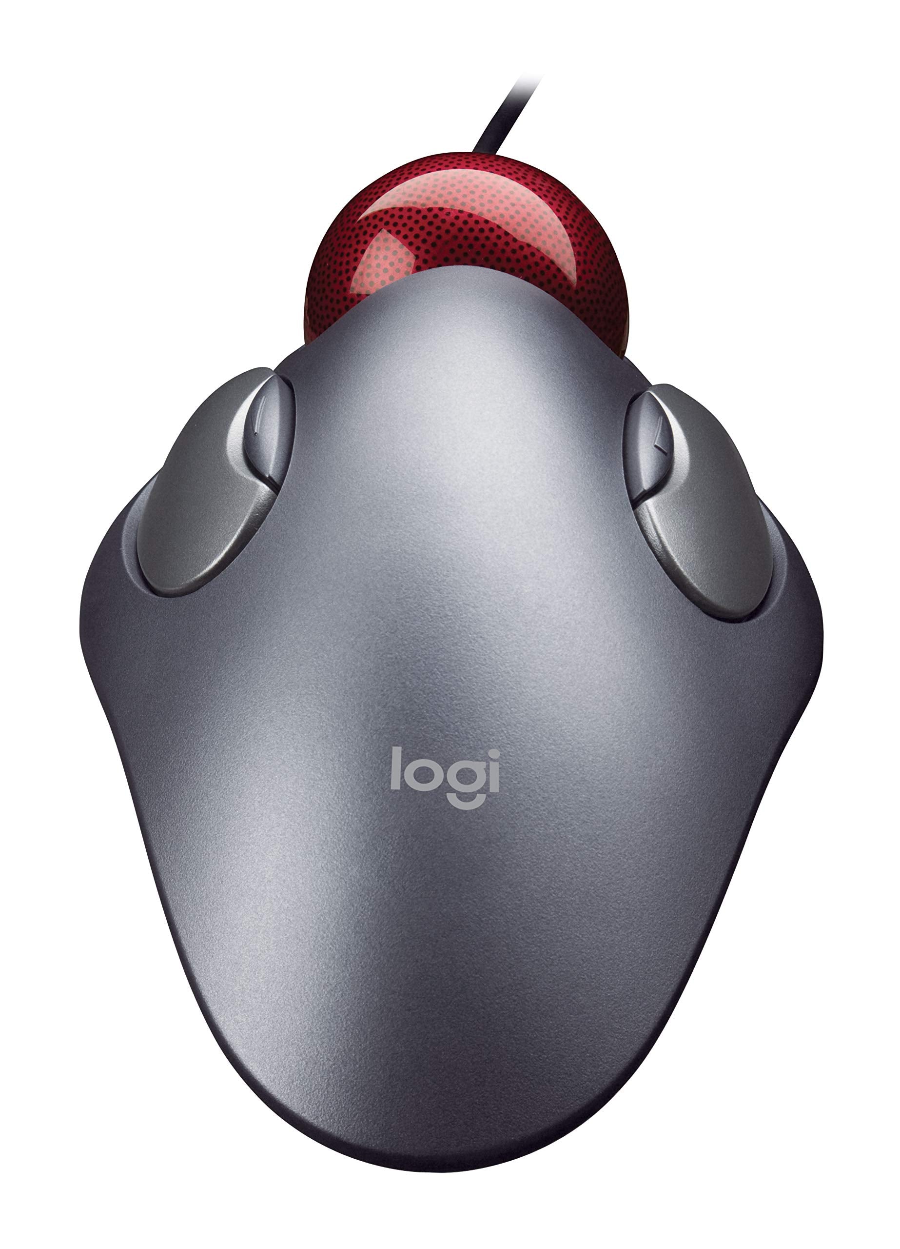 Logitech Trackman Marble Trackball - Wired Usb Ergonomic Mouse For Computers, With 4 Programmable Buttons, Dark Gray