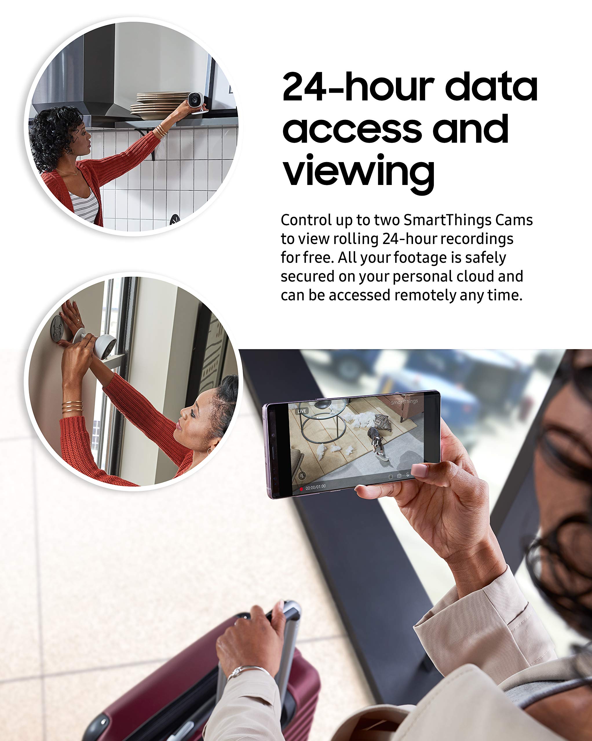 Samsung Smartthings Indoor Security Camera (Gp U999Covlbda), 1080P Hd Video With Hdr, Night Vision, Advanced Motion Detection, A