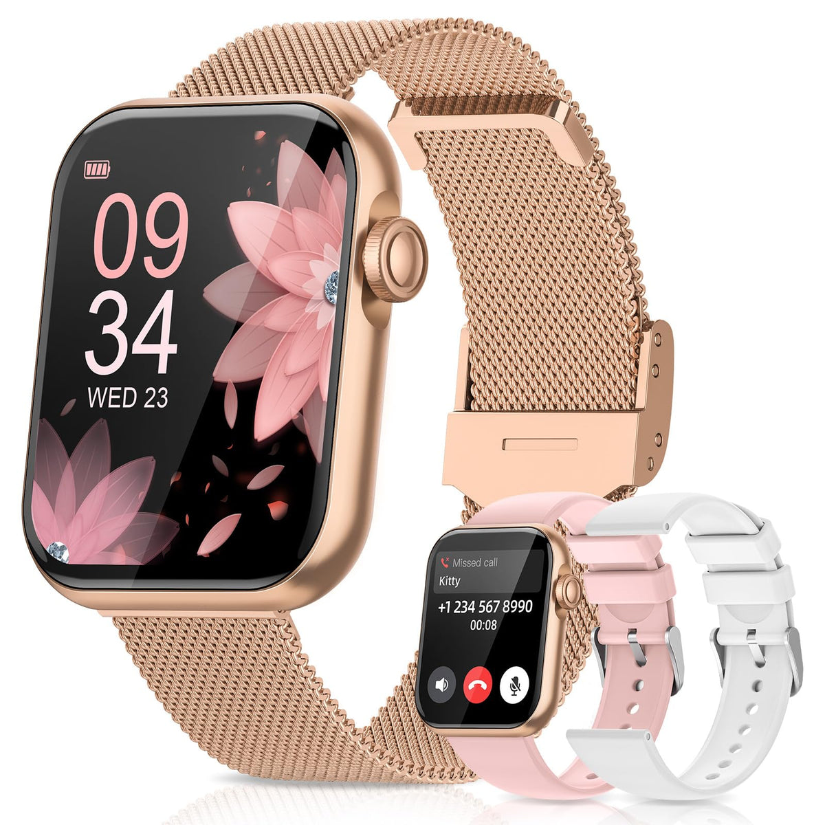 Smart Watches For Women,Fitness Tracker Watch For Android Phones/Iphone Compatible,1.85'' Womens Watch With Blood Pressure Monit
