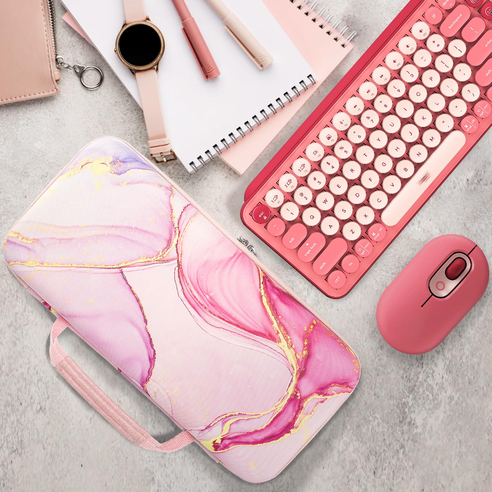 Geekria 75% Keyboard Case, Hard Shell Travel Carrying Bag For 84 Key Portable Keyboard, Compatible With Logitech Pop Keys Mechan