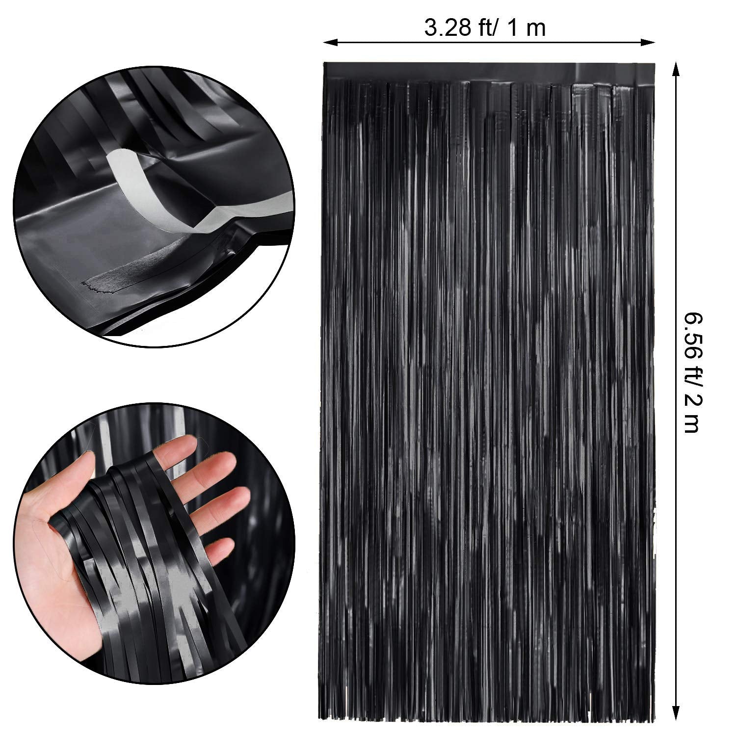 4 Pcs Foil Fringe Curtains Backdrop Metallic Tinsel Streamers Photo Booth Backdrops Door Fringe Curtains For Wedding Birthday Ha