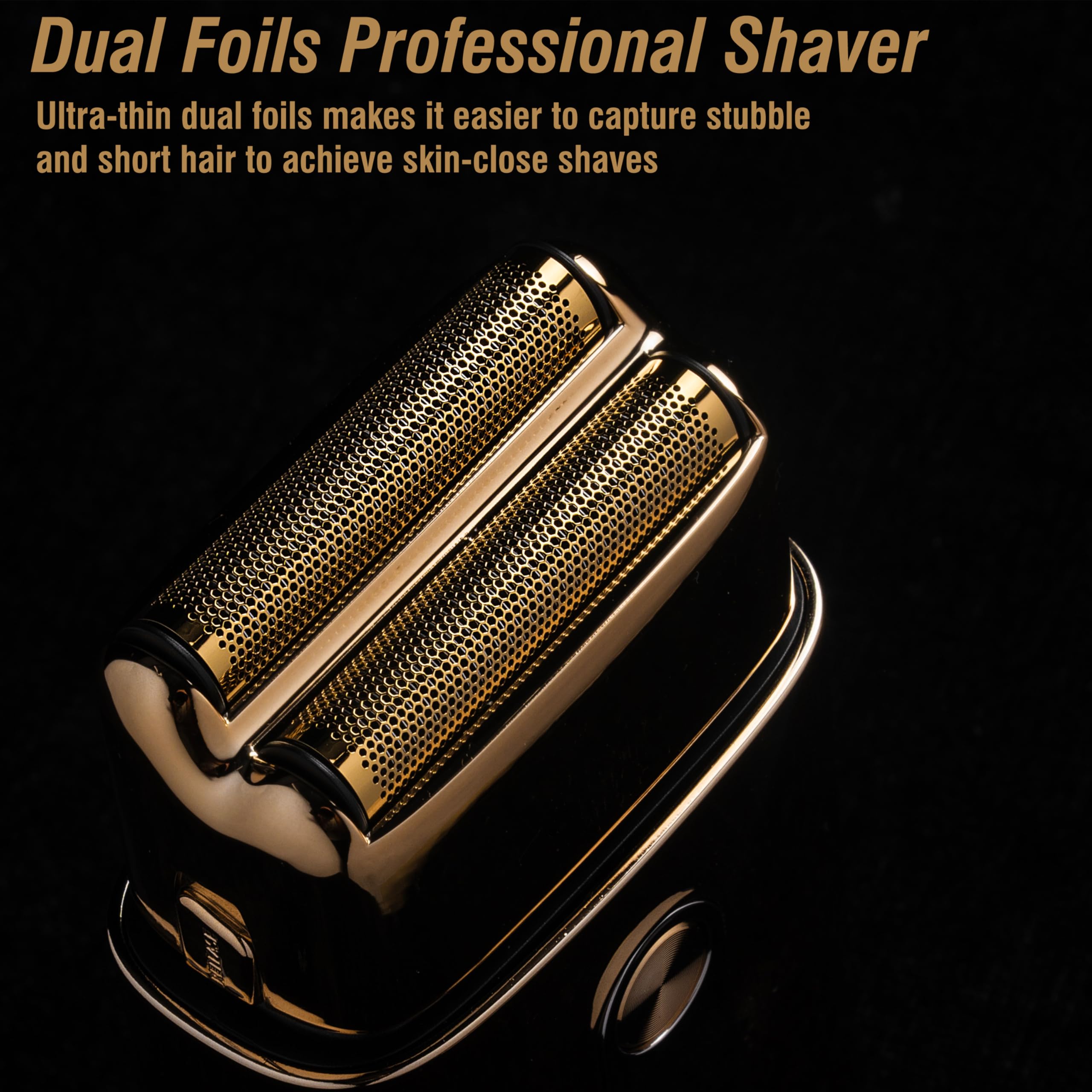 Electric Foil Shavers For Men Barbers   Dual Foils Shaver For Bald Head, Fades, Hairline With Gold Titanium Foil Cutters   Preci
